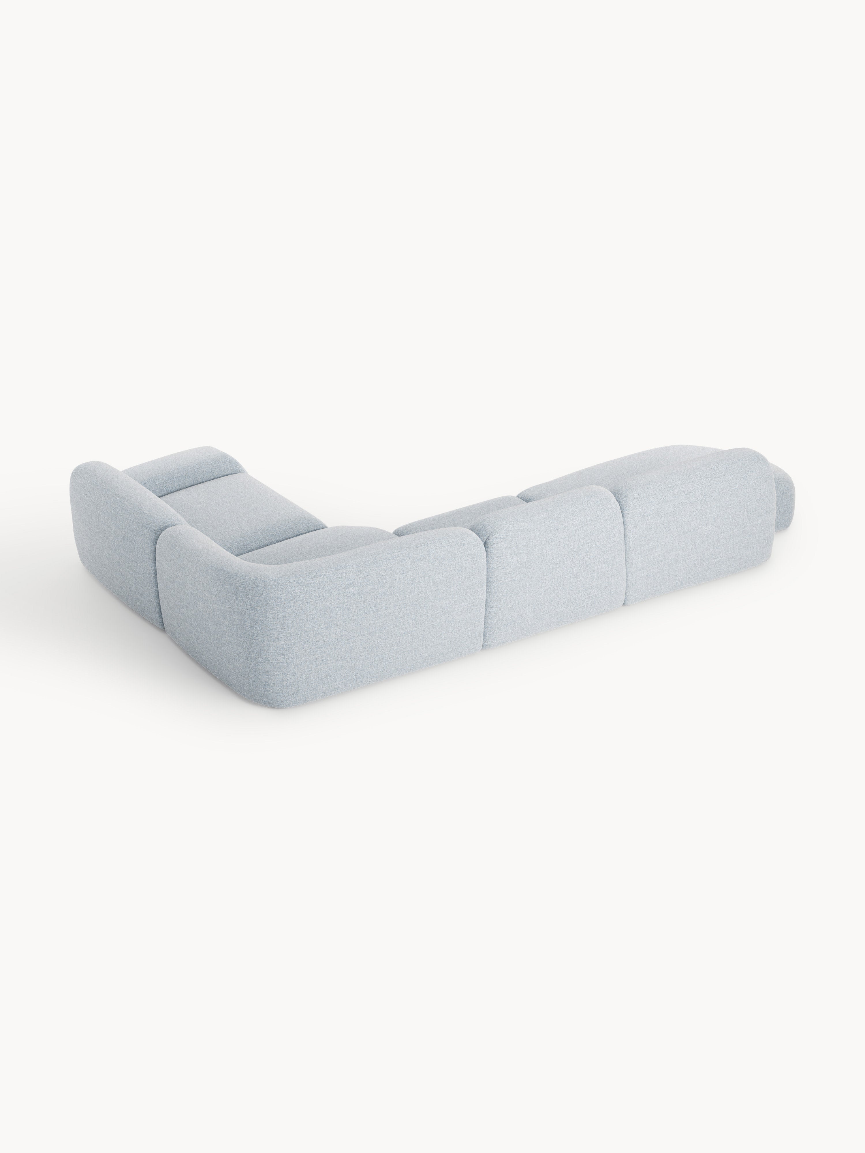 Modulares Bouclé-XL-Ecksofa Wolke mit Chaiselongue