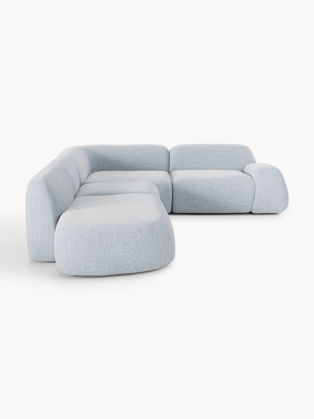 Modulares Bouclé-XL-Ecksofa Wolke mit Chaiselongue