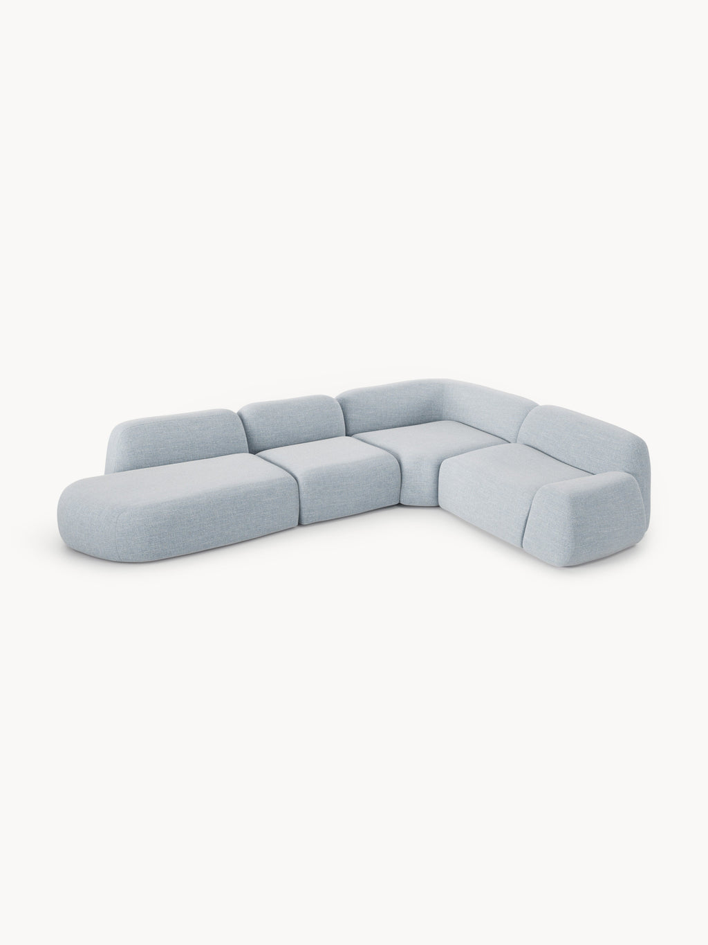 Modulares Bouclé-XL-Ecksofa Wolke mit Chaiselongue