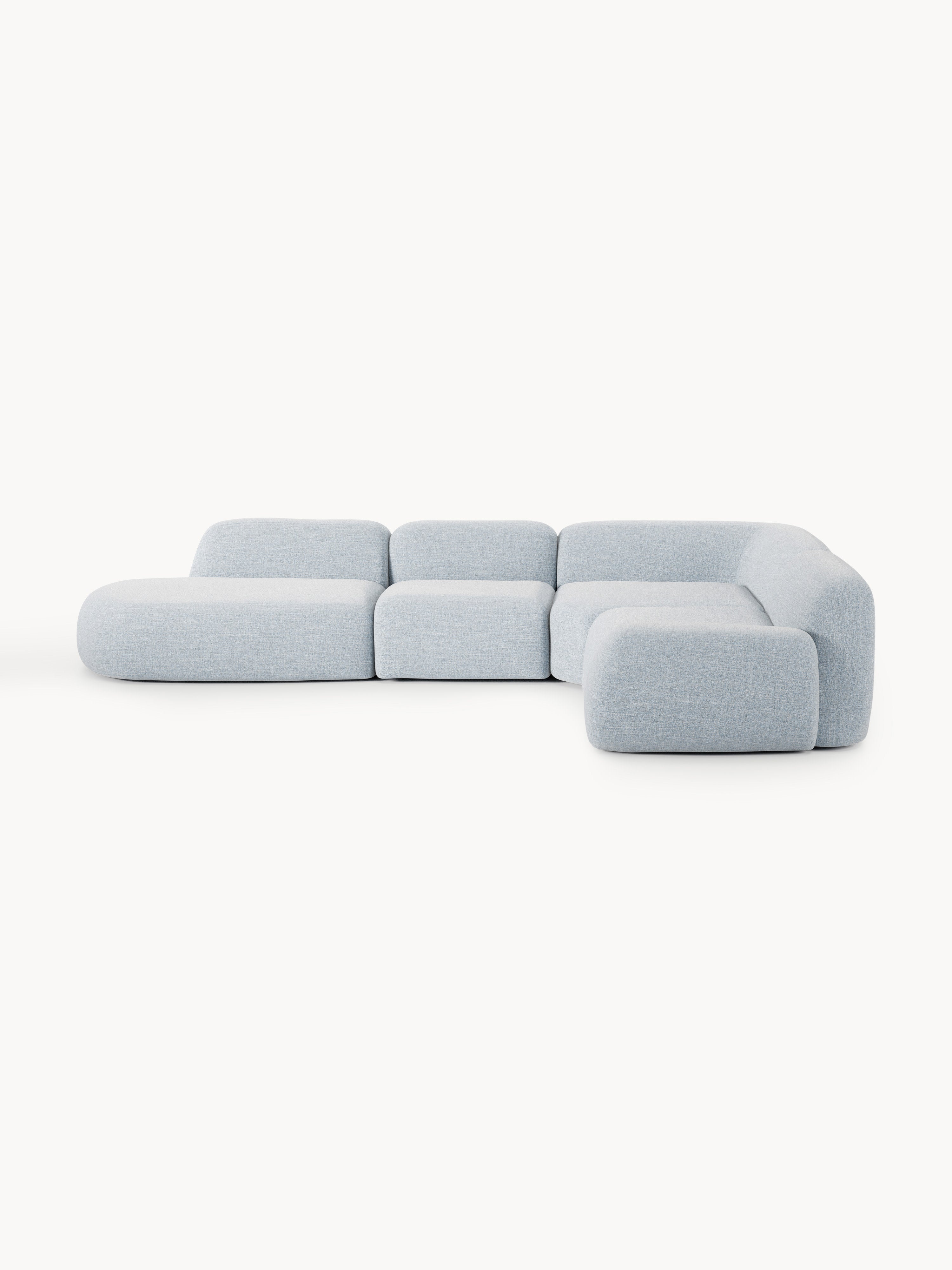 Galeriebild 1 - Modulares Bouclé-XL-Ecksofa Wolke mit Chaiselongue