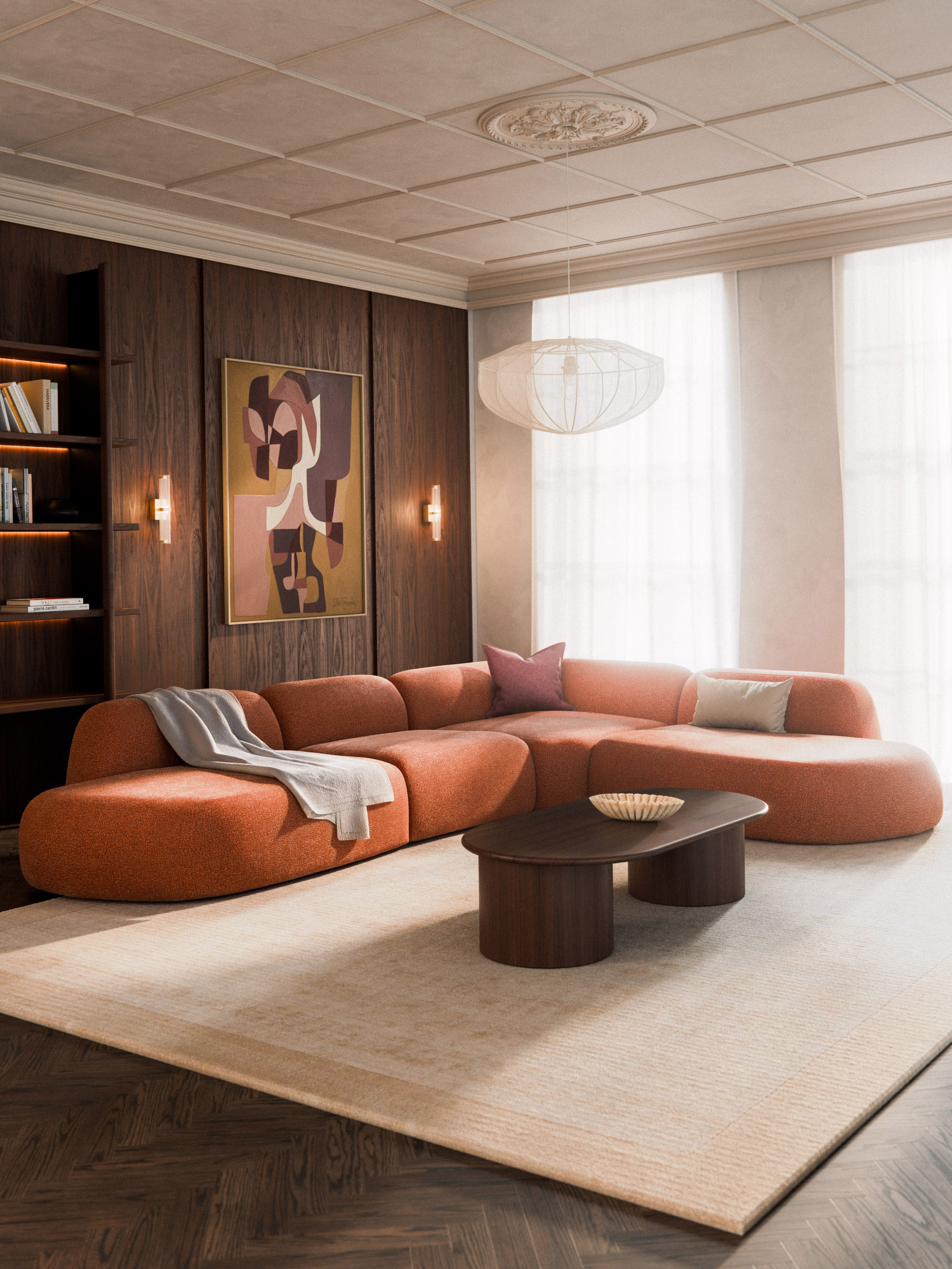 Modulares XL-Ecksofa Wolke mit Chaiselongue