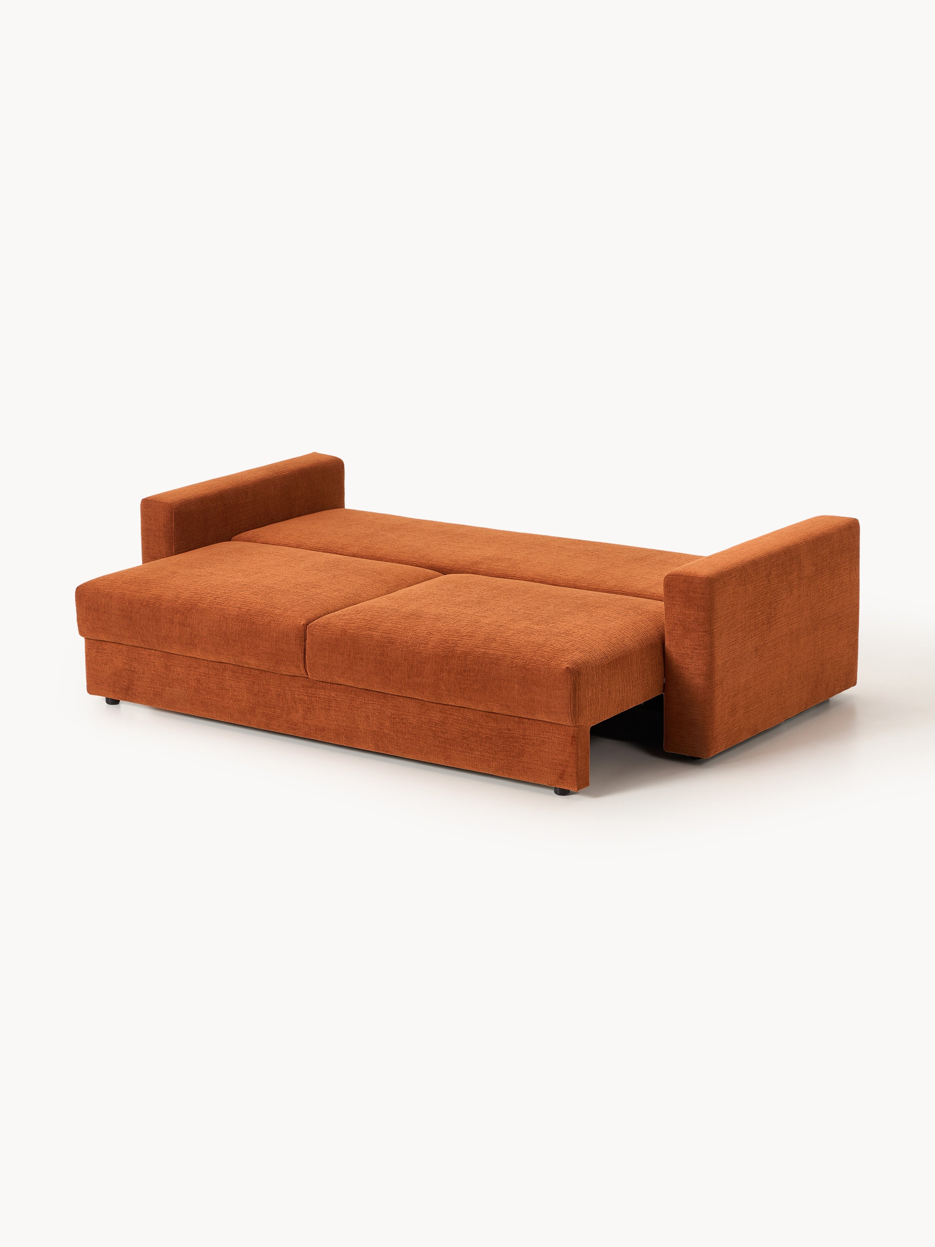 Samt-Schlafsofa Tasha (3-Sitzer) mit Stauraum