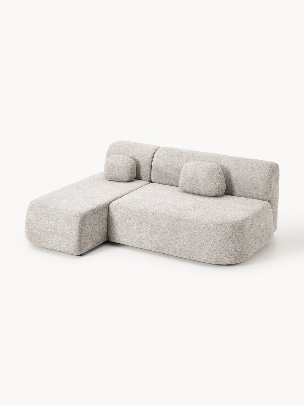 Schlafsofa Pao aus Teddy-Bouclé mit Stauraum