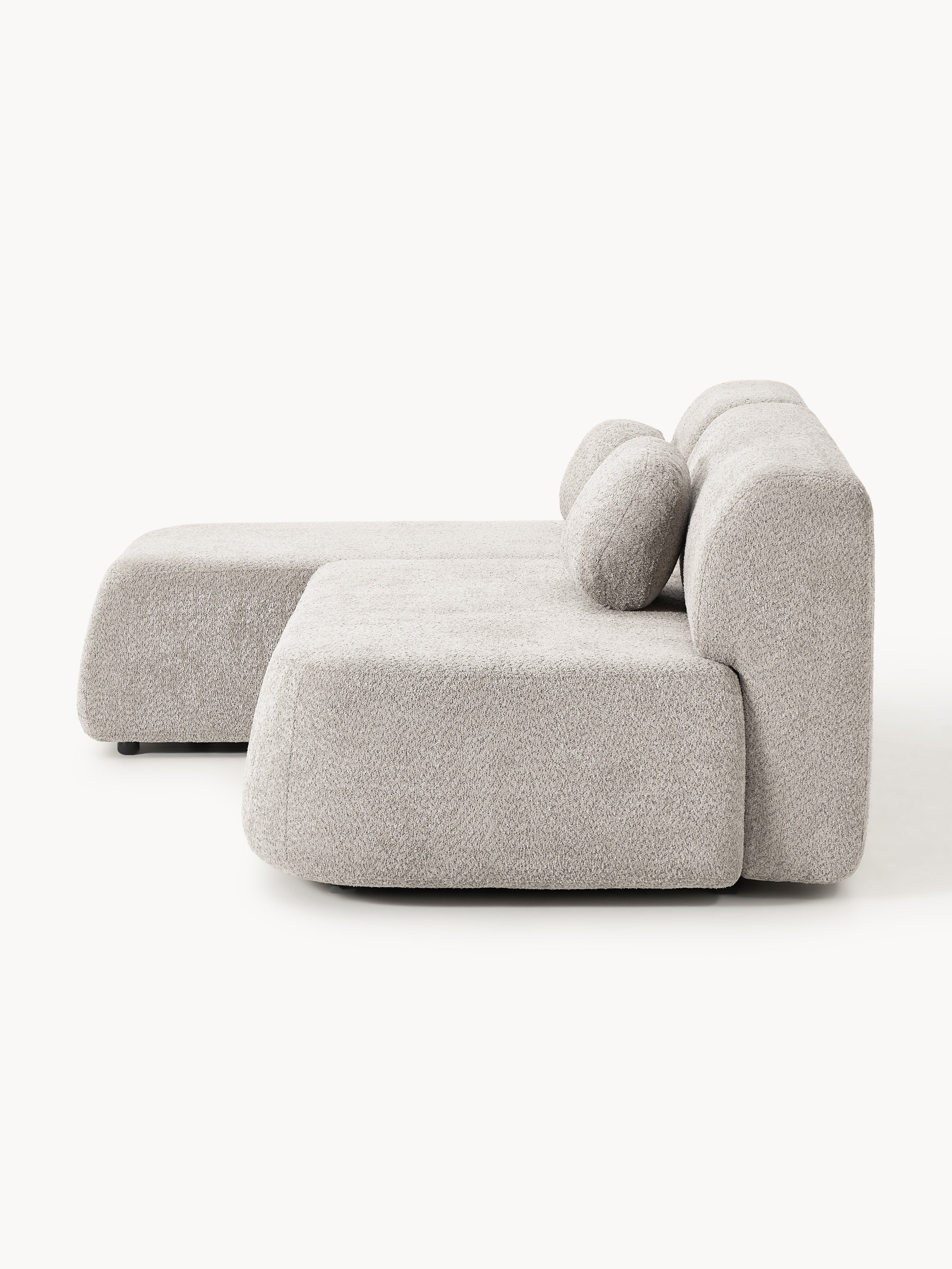 Schlafsofa Pao aus Teddy-Bouclé mit Stauraum