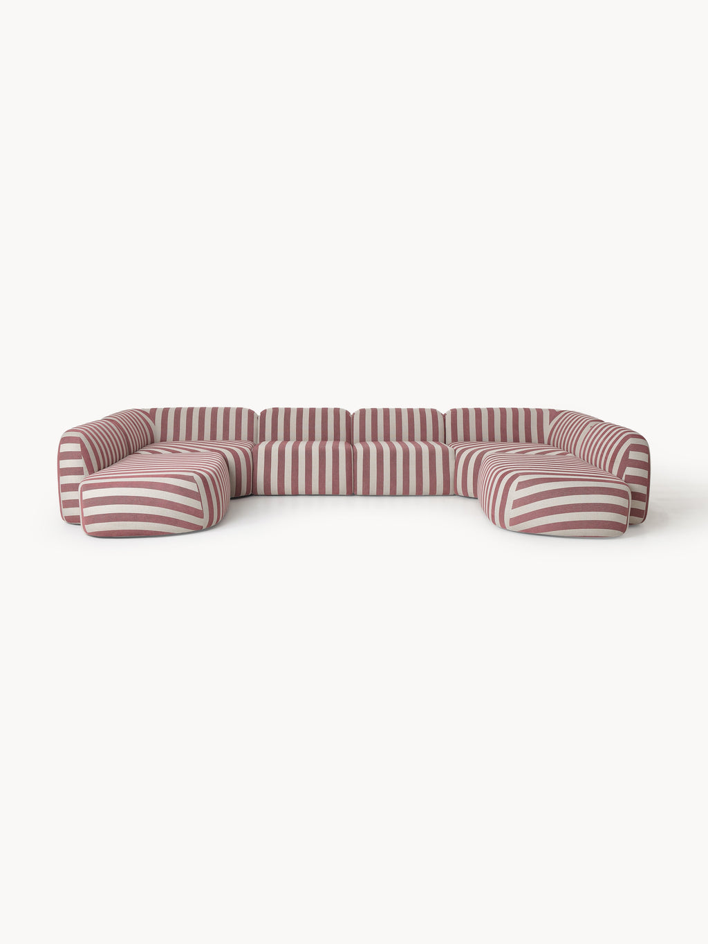 Modulares Gestreiftes XL-Sofa Wolke