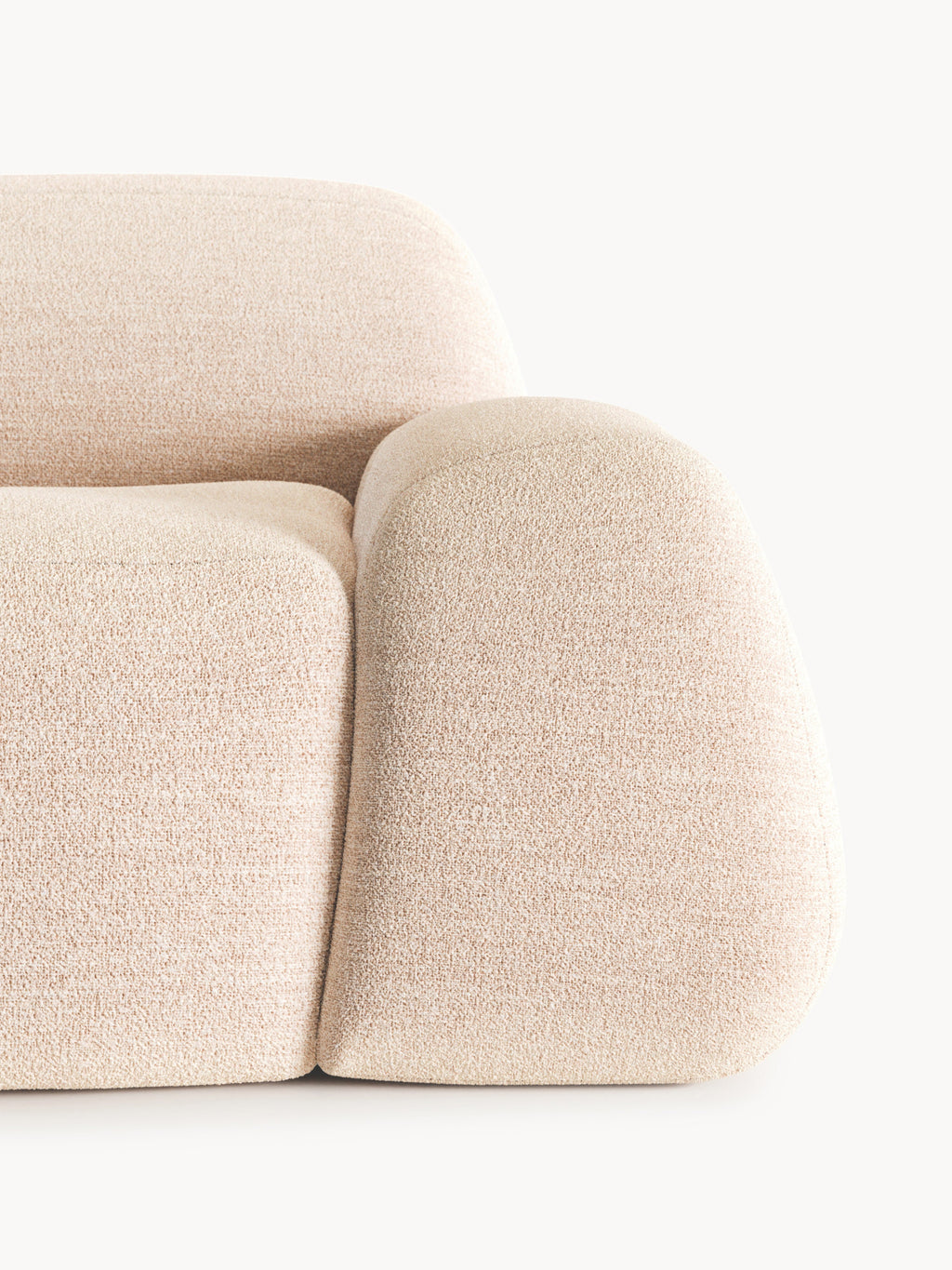 Bouclé-Sofa Wolke (2-Sitzer) mit Chaiselongue