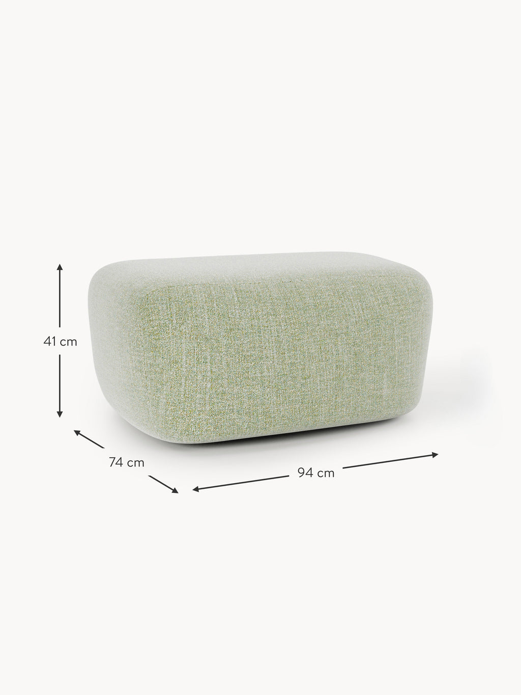 Großer Bouclé-Sofa-Hocker Wolke