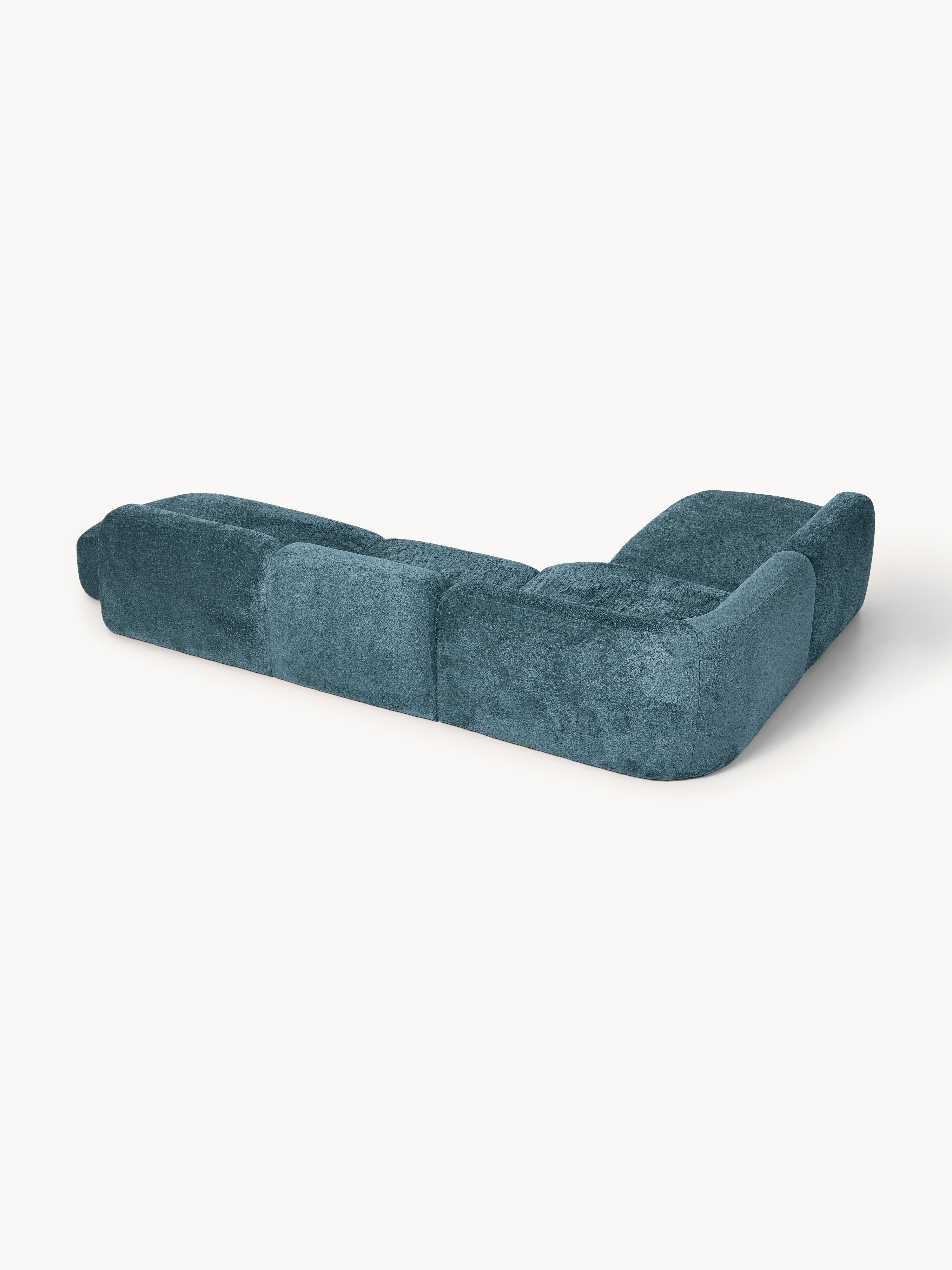 XL Modulares Teddy-Bouclé-Ecksofa Wolke mit Chaiselongue
