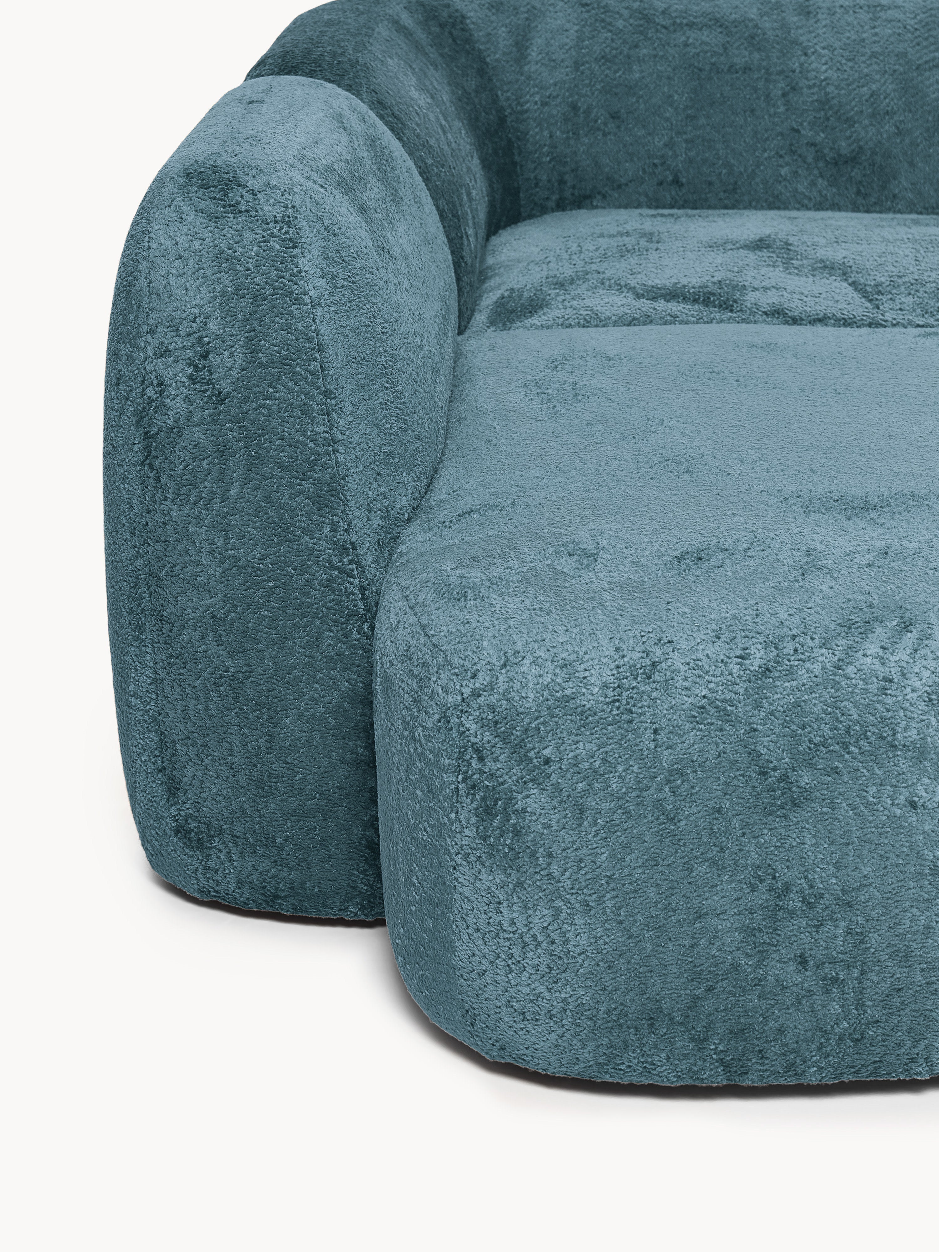 XL Modulares Teddy-Bouclé-Ecksofa Wolke mit Chaiselongue