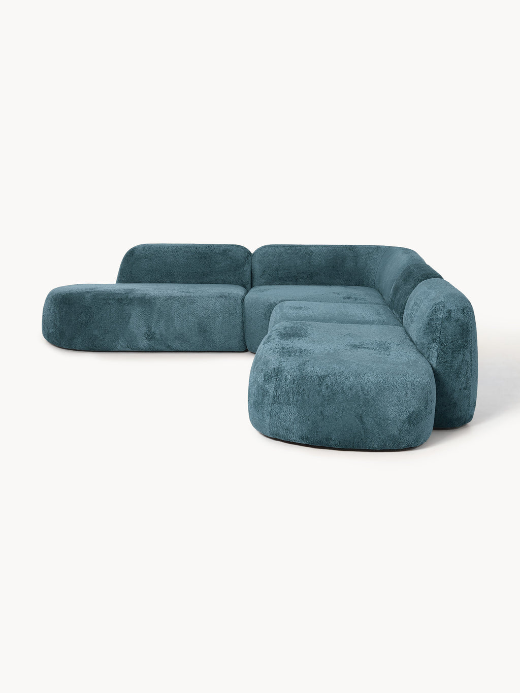 XL Modulares Teddy-Bouclé-Ecksofa Wolke mit Chaiselongue