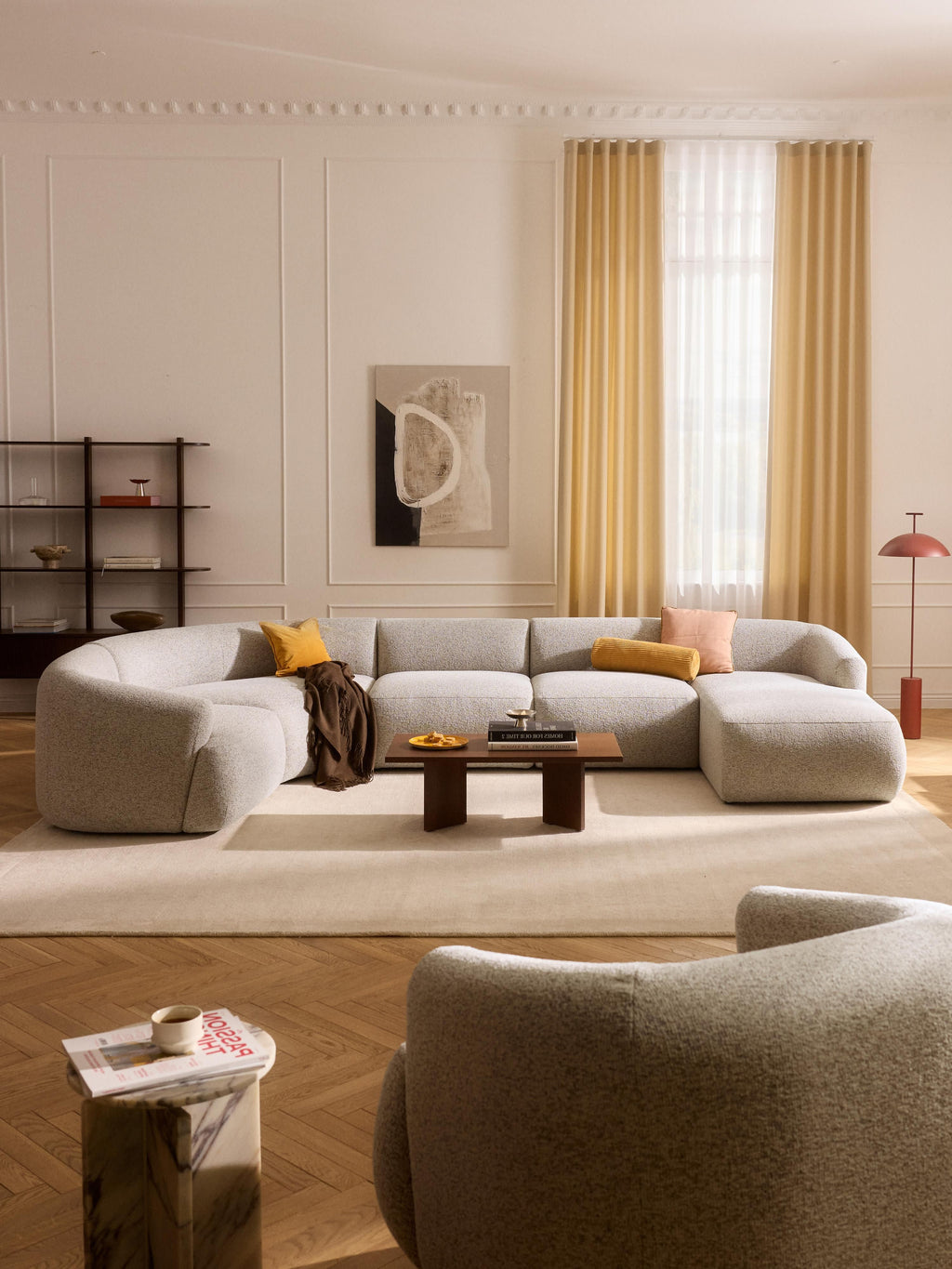 Modulares Bouclé-XL-Sofa Sofia