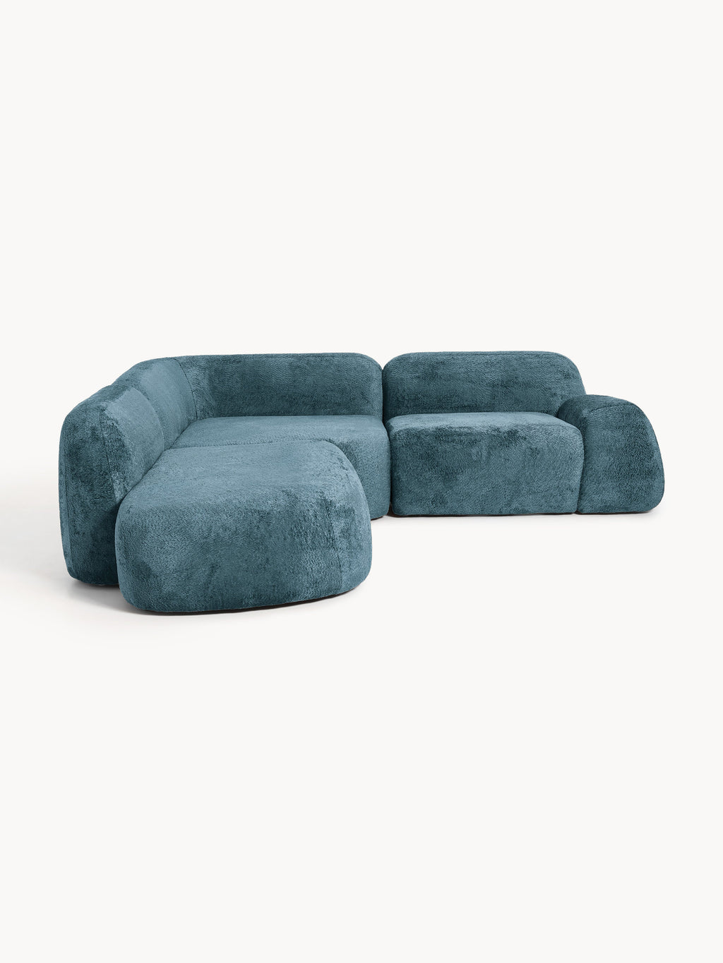 Modulares Teddy-Bouclé-Ecksofa Wolke (4-Sitzer) mit Chaiselongue
