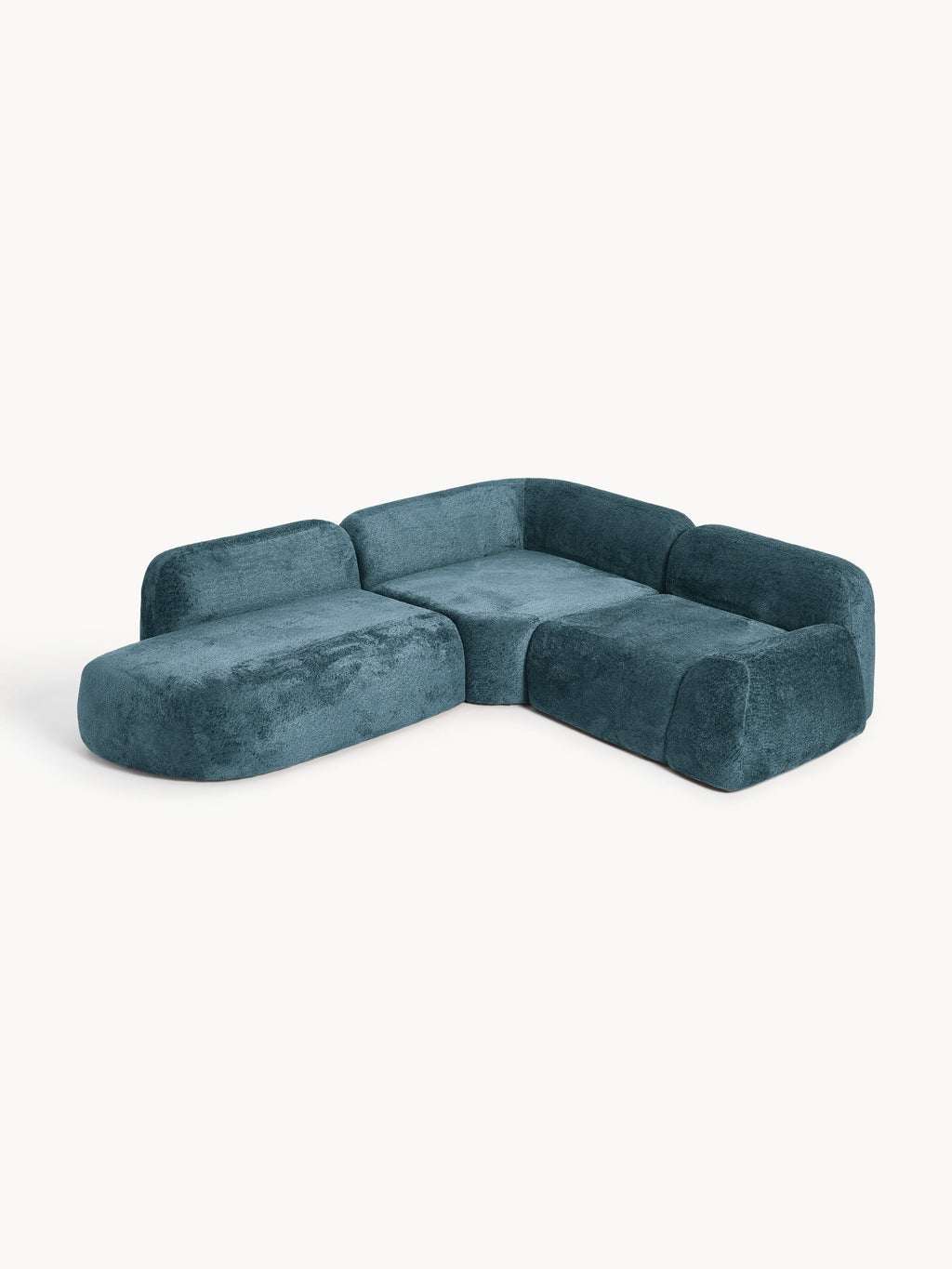 Modulares Teddy-Bouclé-Ecksofa Wolke (4-Sitzer) mit Chaiselongue