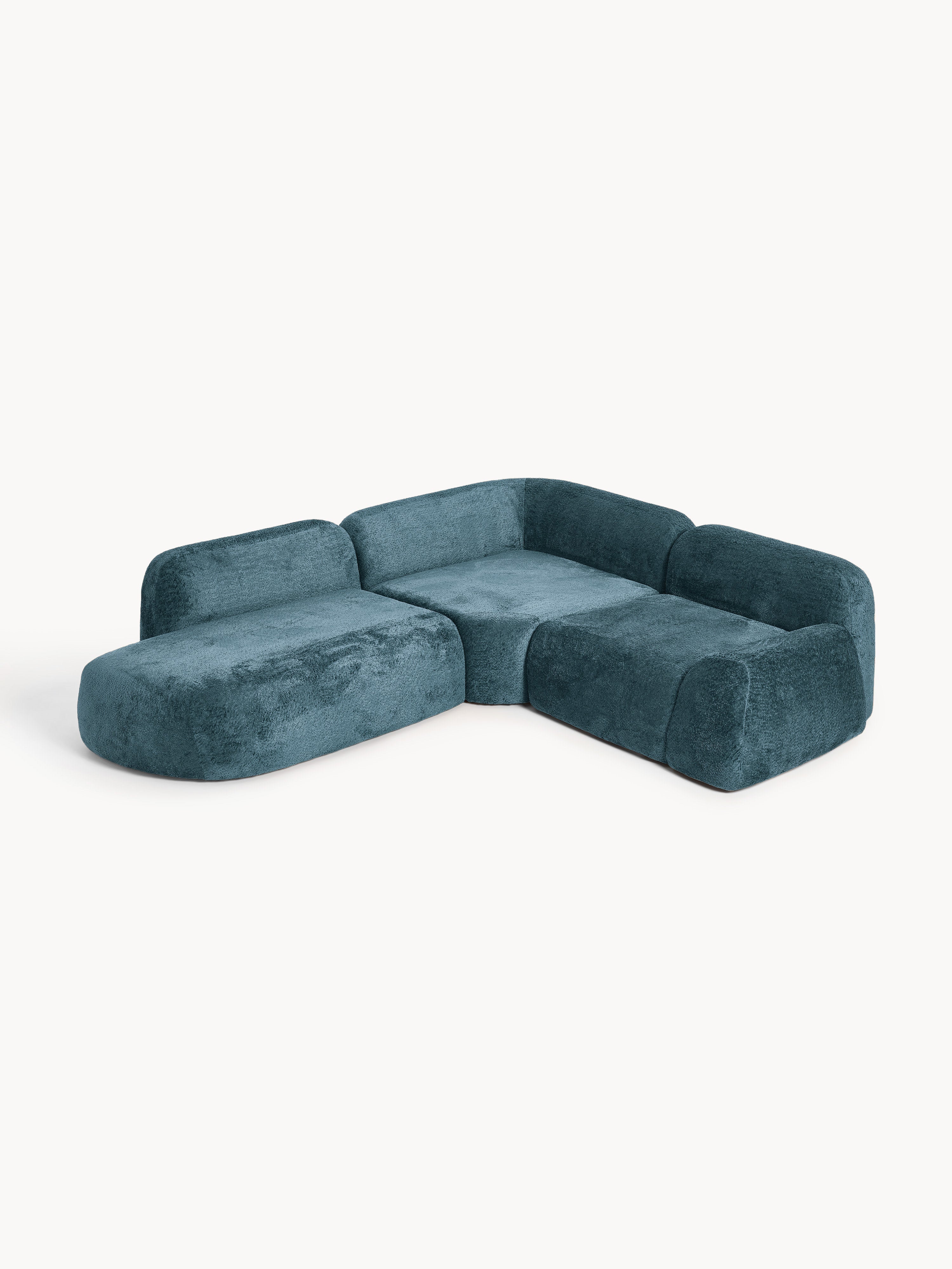 Modulares Teddy-Bouclé-Ecksofa Wolke (4-Sitzer) mit Chaiselongue