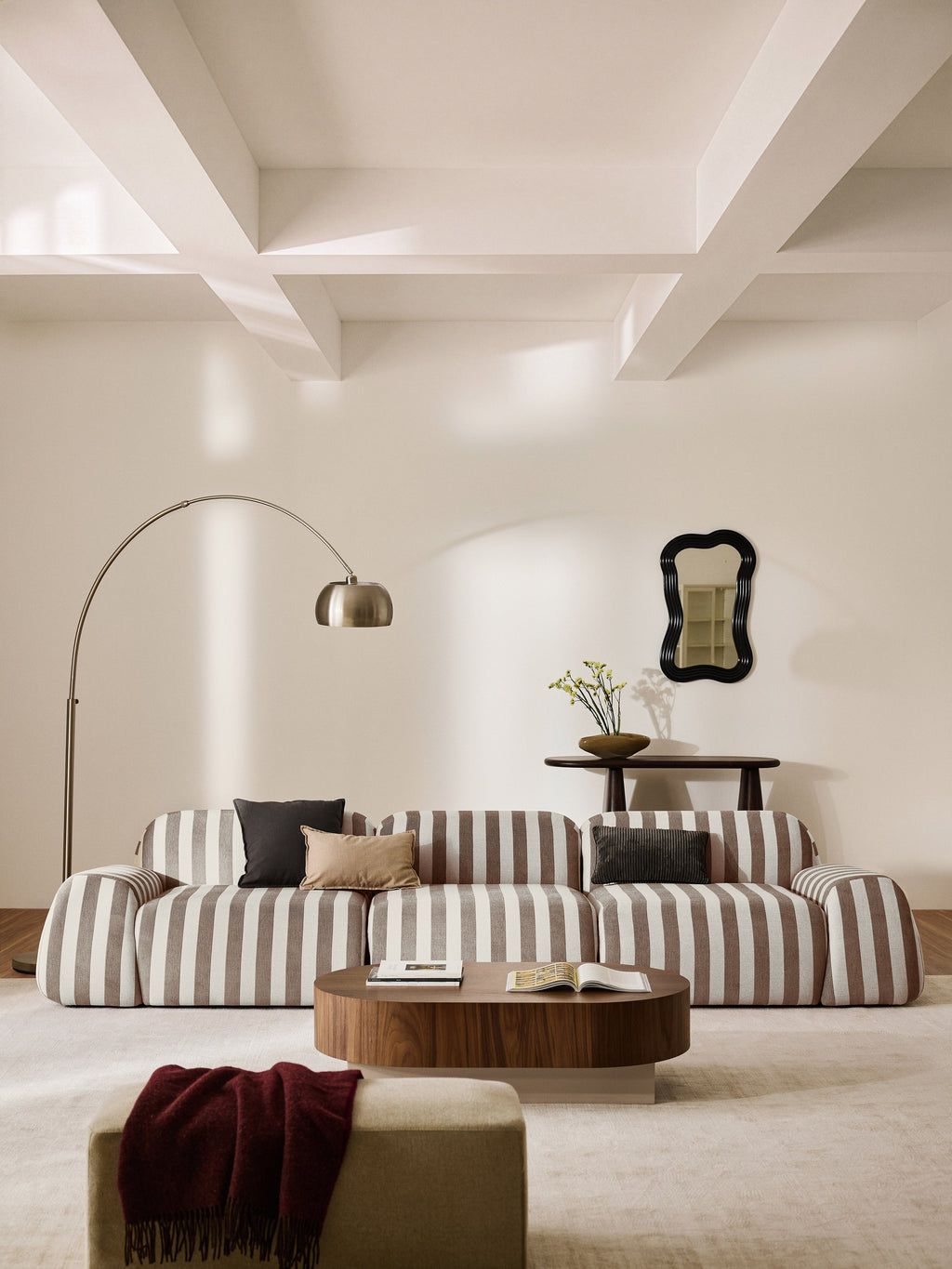 Modulares Gestreiftes Sofa Wolke (4-Sitzer)