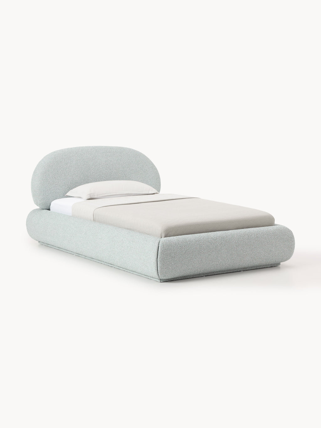 Galeriebild 1 - Bouclé-Polster-Einzelbett Alba mit Stauraum