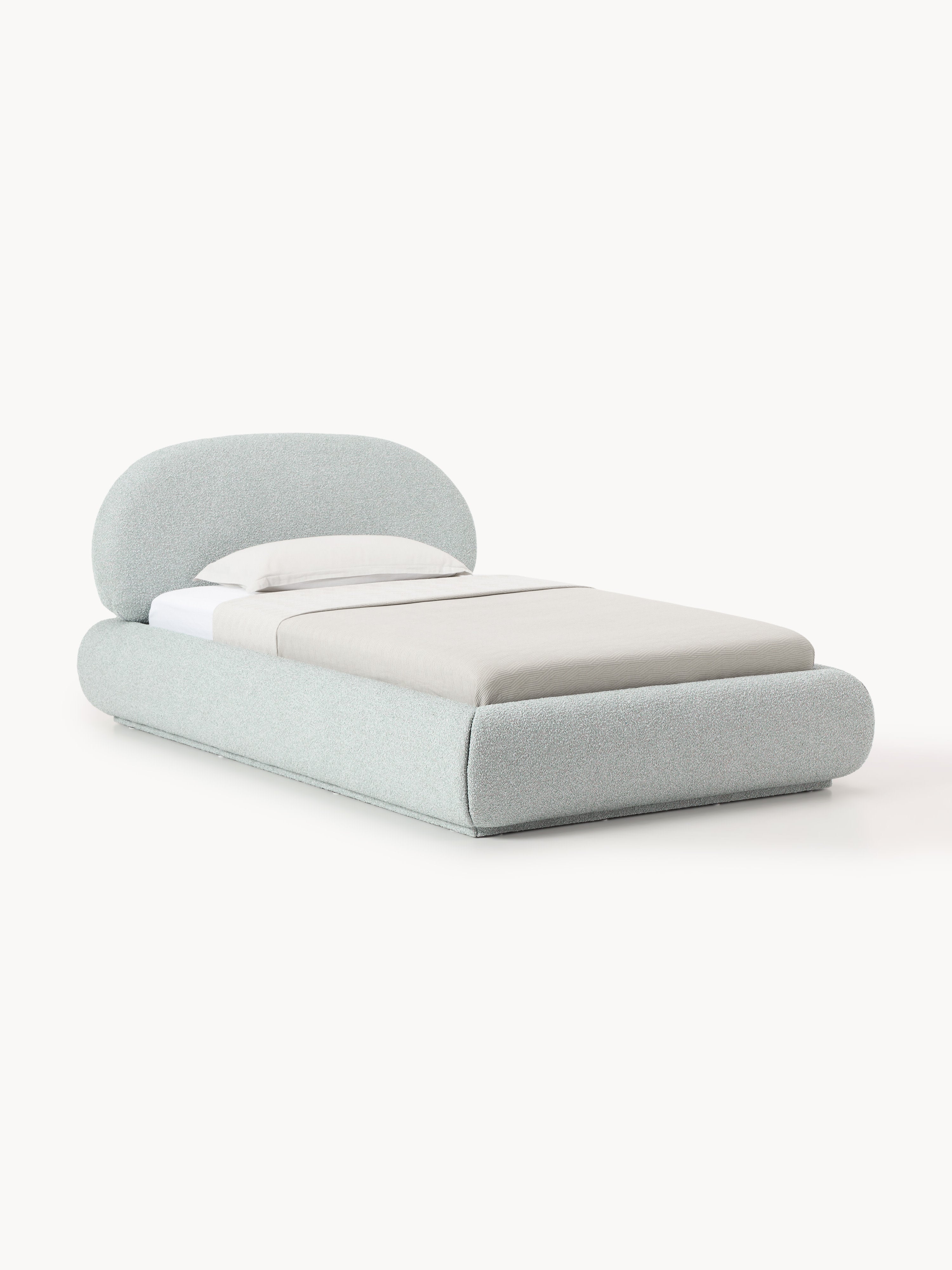 Galeriebild 1 - Bouclé-Polster-Einzelbett Alba mit Stauraum