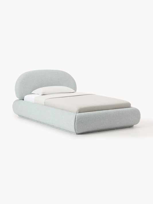 Galeriebild 1 - Bouclé-Polster-Einzelbett Alba mit Stauraum