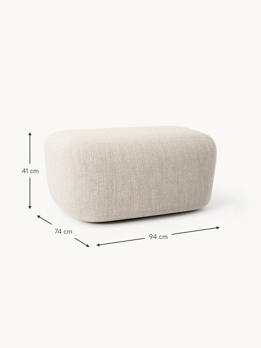 Großer Bouclé-Sofa-Hocker Wolke