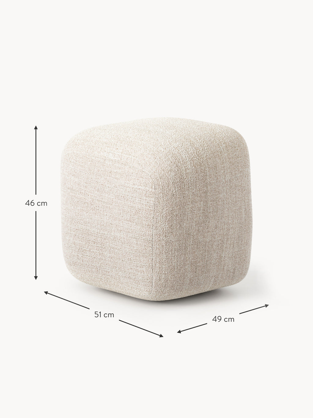 Hoher Bouclé-Sofa-Hocker Wolke