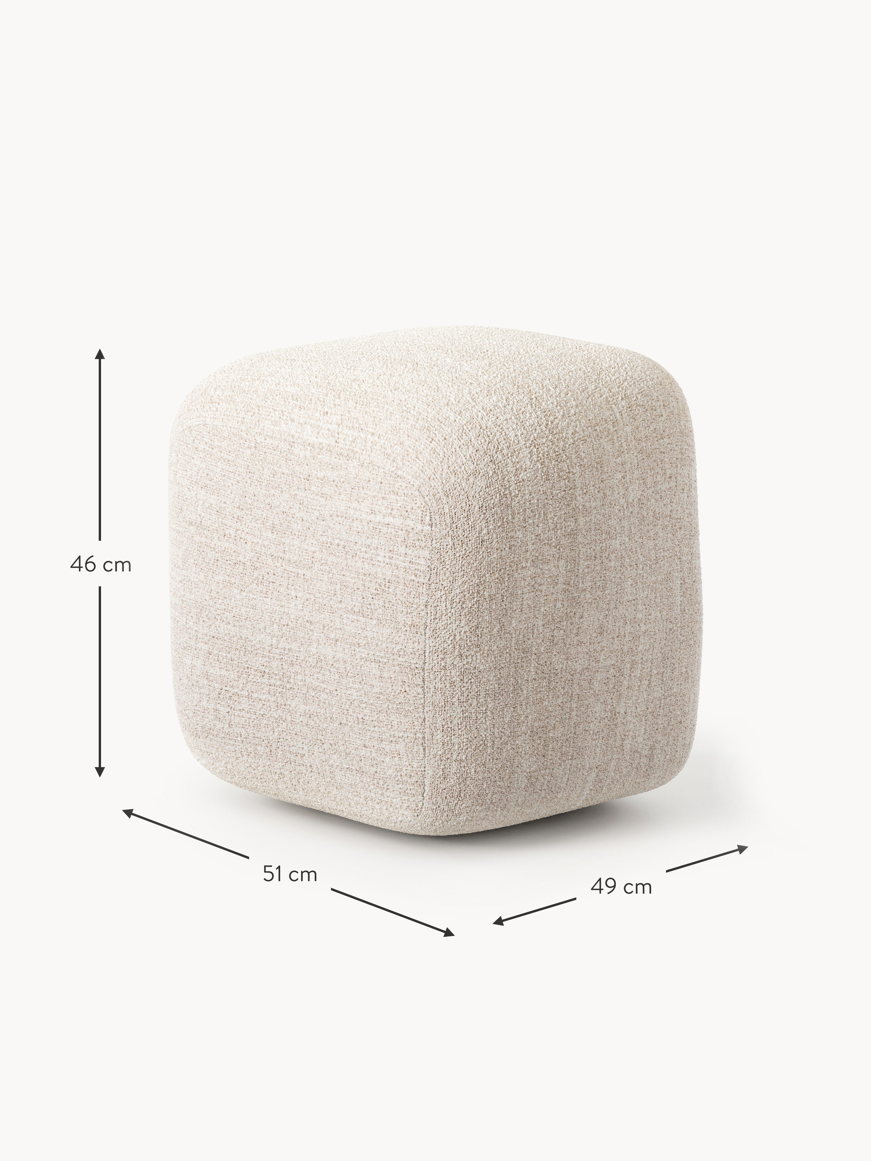 Hoher Bouclé-Sofa-Hocker Wolke