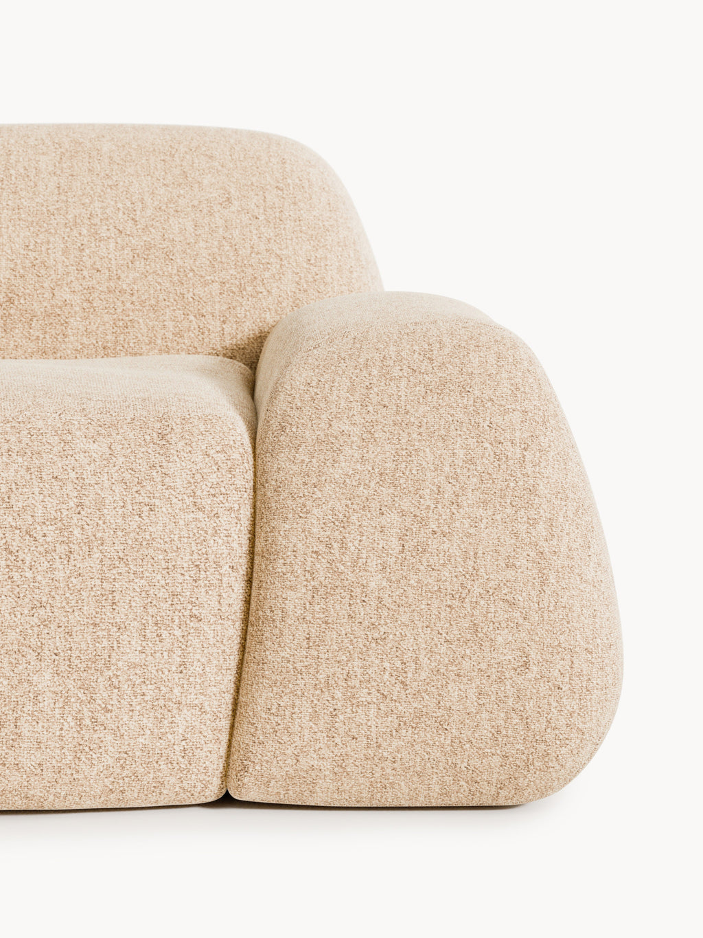Modulares Bouclé-Ecksofa Wolke (4-Sitzer) mit Chaiselongue