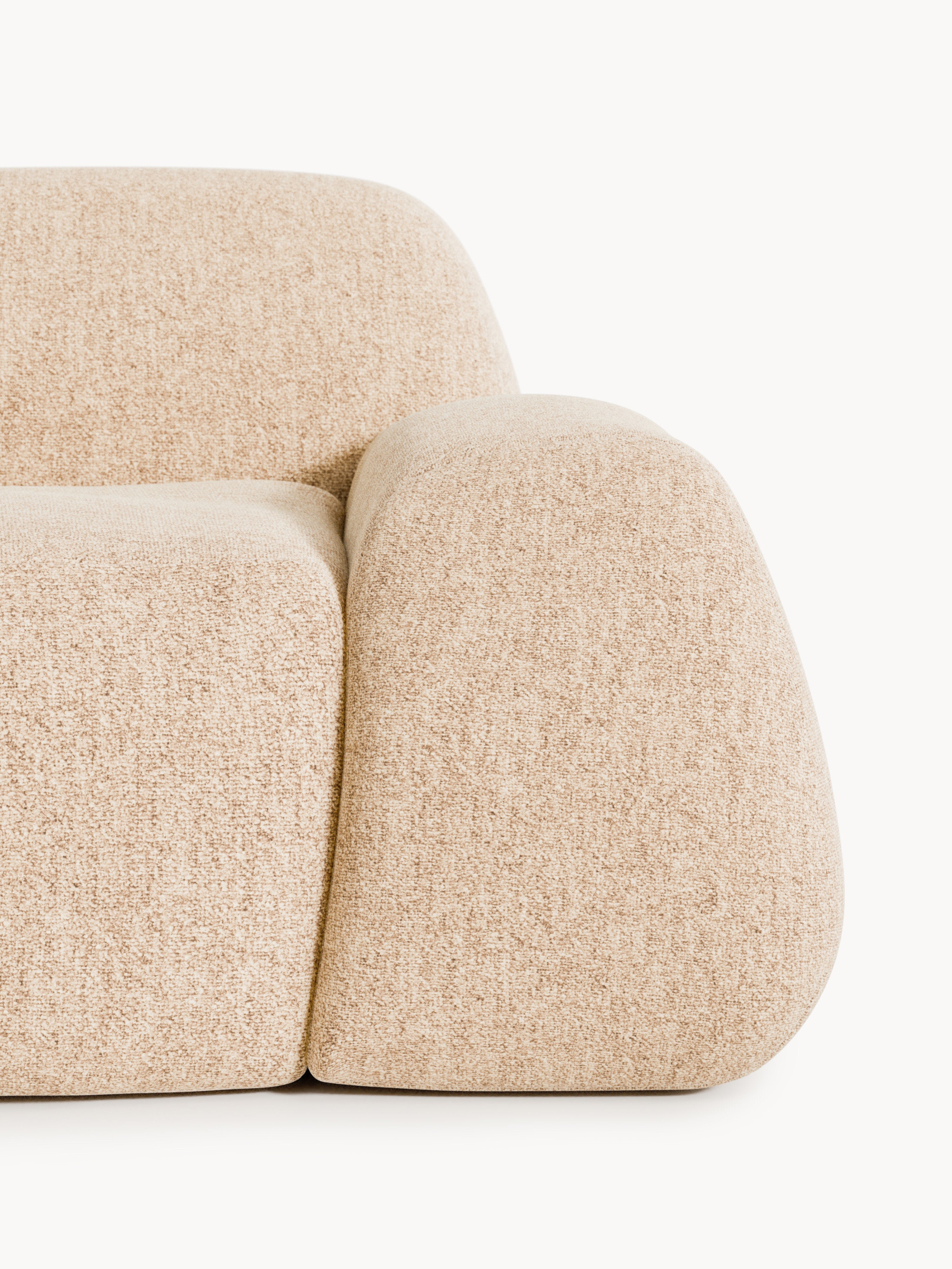 Modulares Bouclé-Ecksofa Wolke (4-Sitzer) mit Chaiselongue