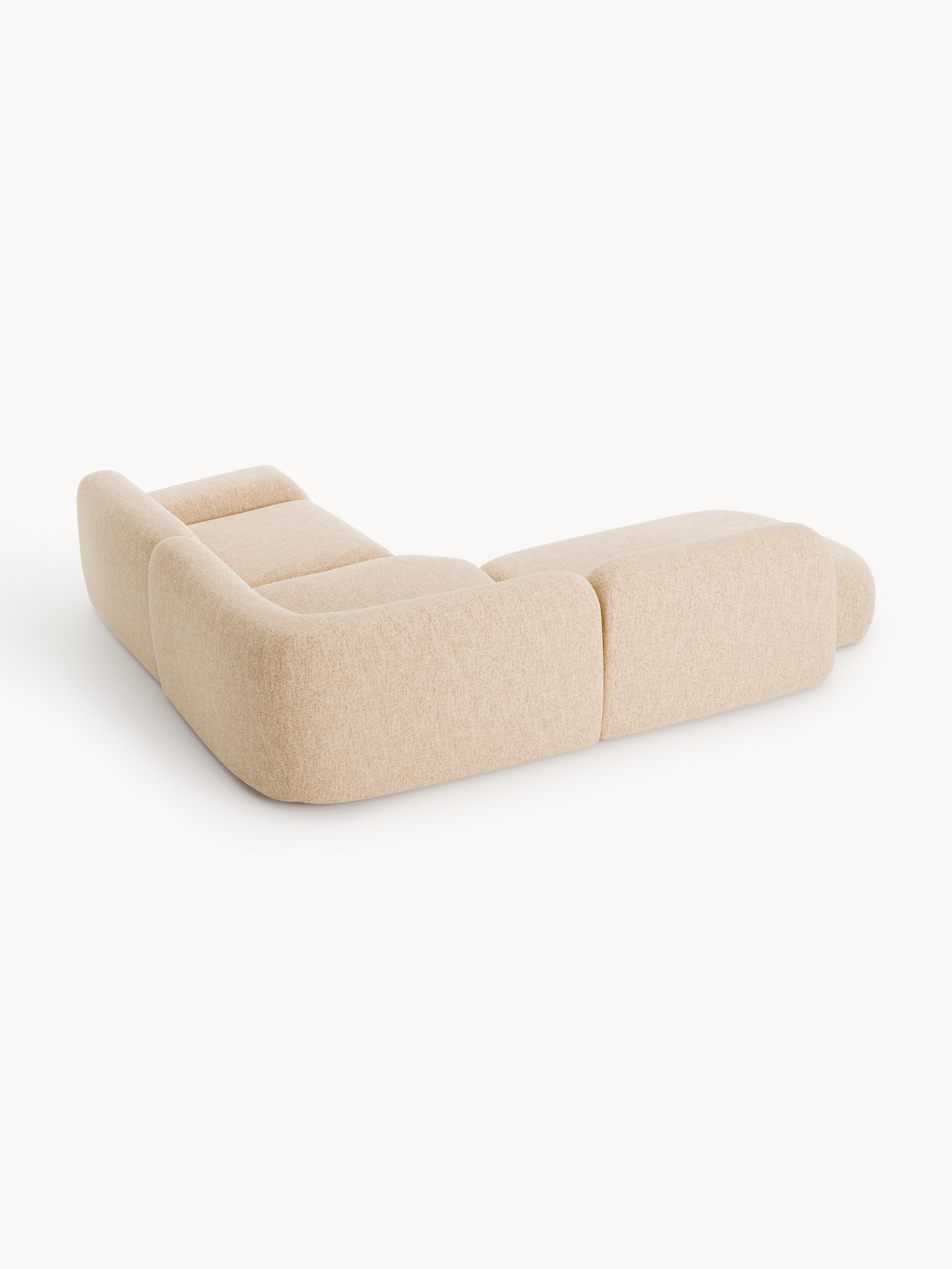 Modulares Bouclé-Ecksofa Wolke (4-Sitzer) mit Chaiselongue