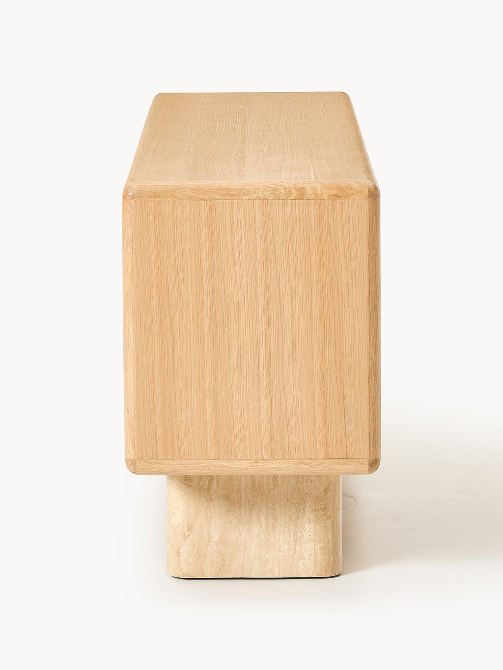 Holz-Sideboard Tundra mit Travertin-Beinen