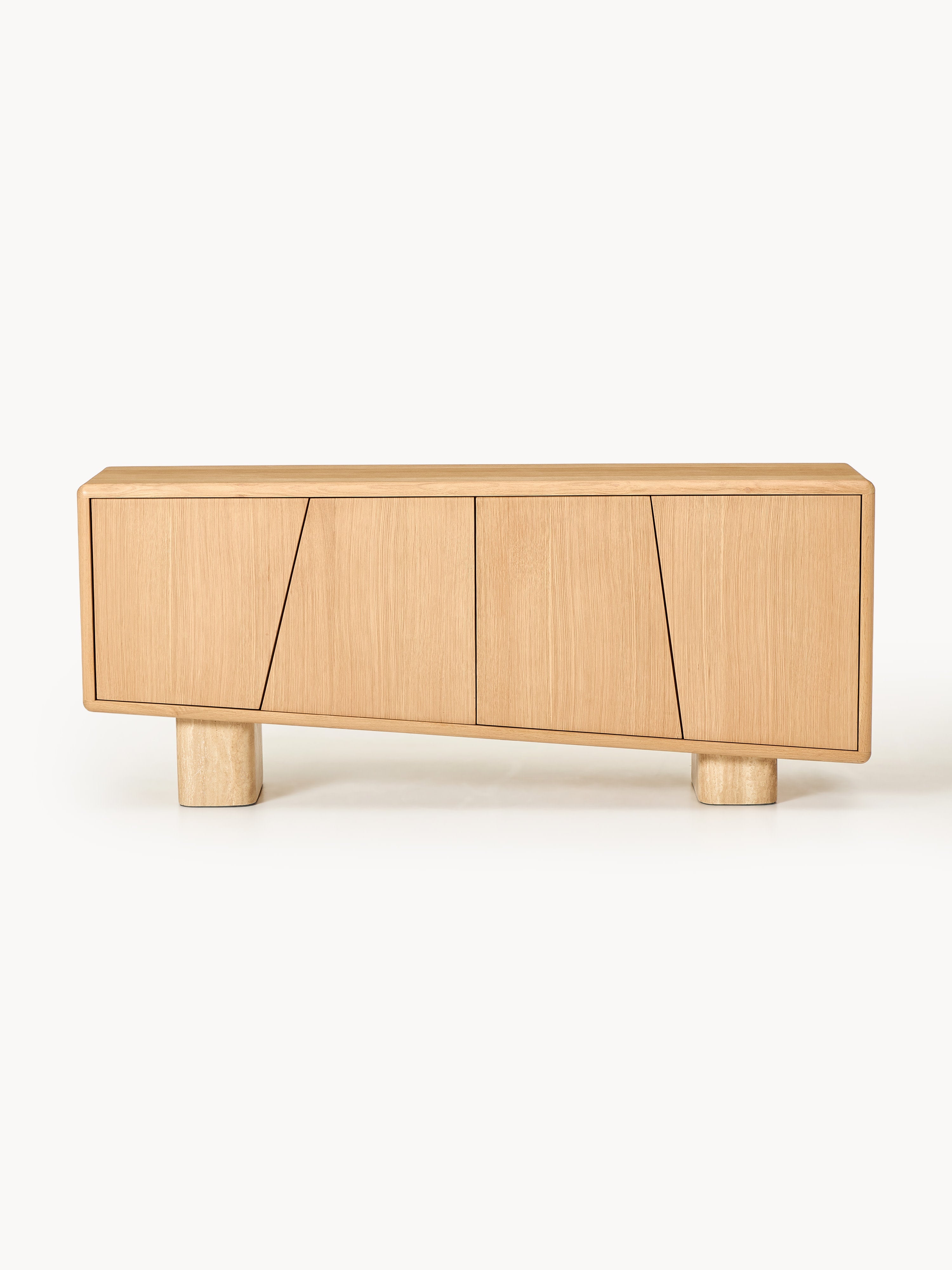 Holz-Sideboard Tundra mit Travertin-Beinen