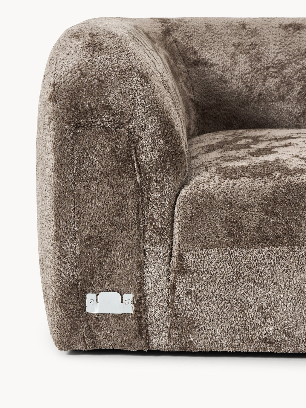 Rundes Teddy-Bouclé-Eckmodul Wolke