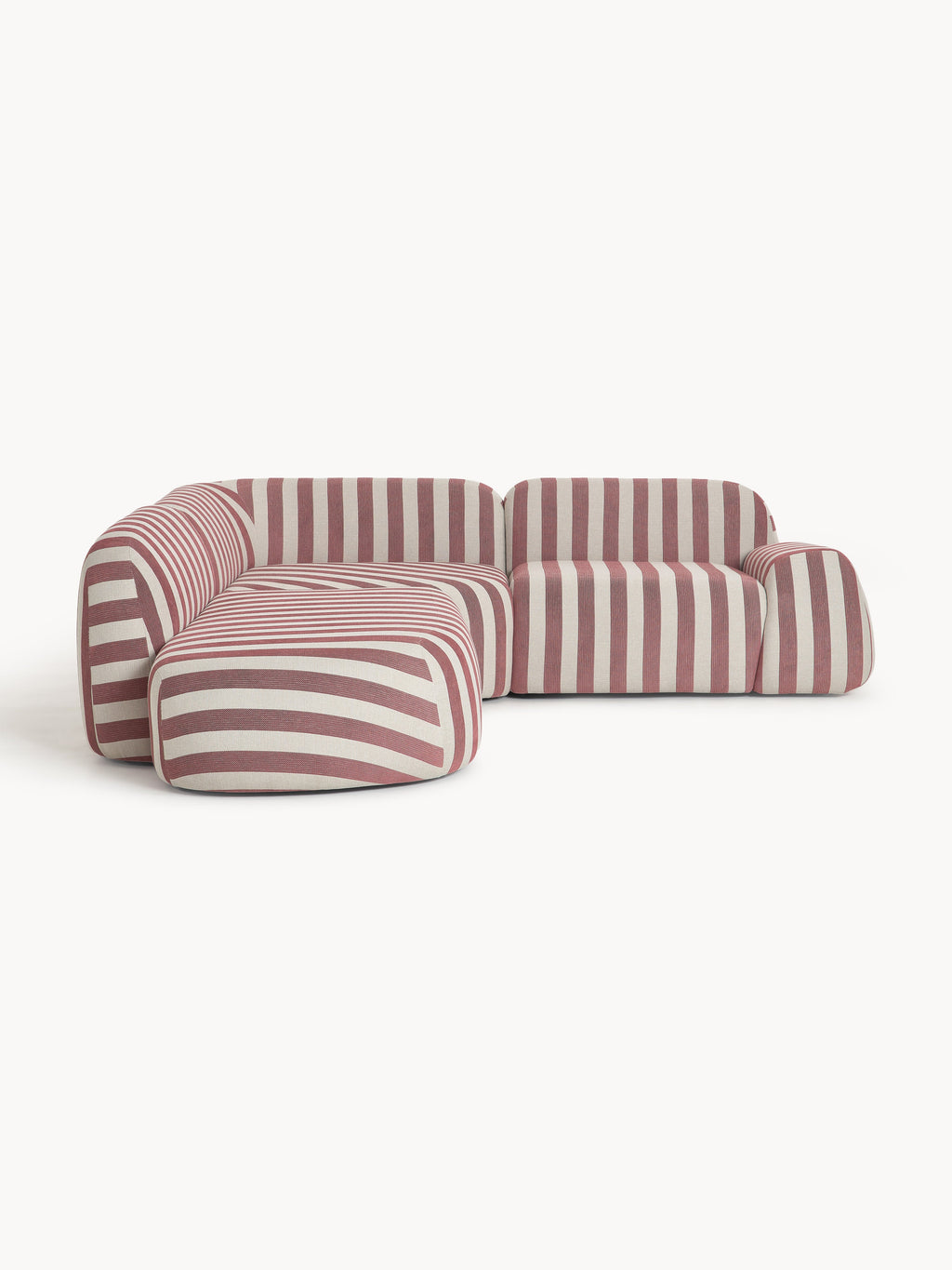 Modulares Gestreiftes Ecksofa Wolke (4-Sitzer) mit Chaiselongue