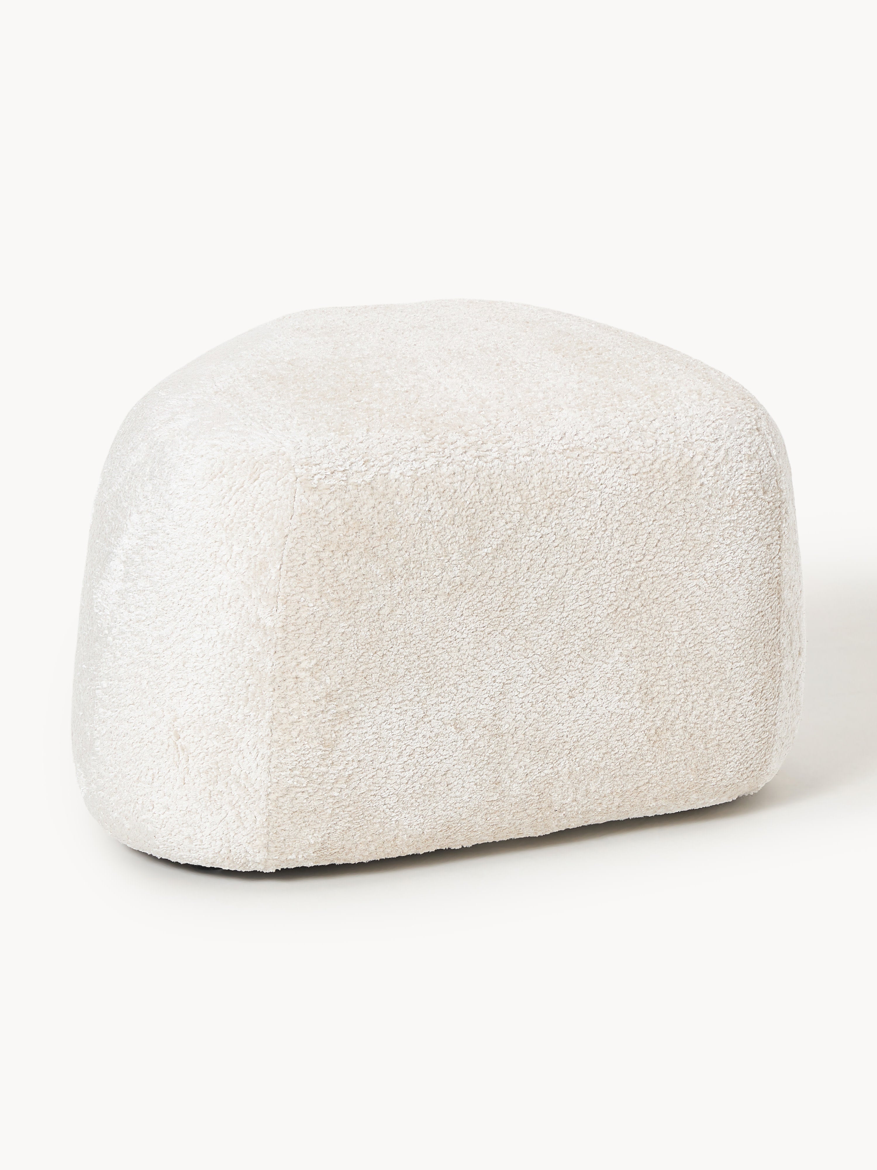 Ovale Ottomane Wolke aus Teddy-Bouclé