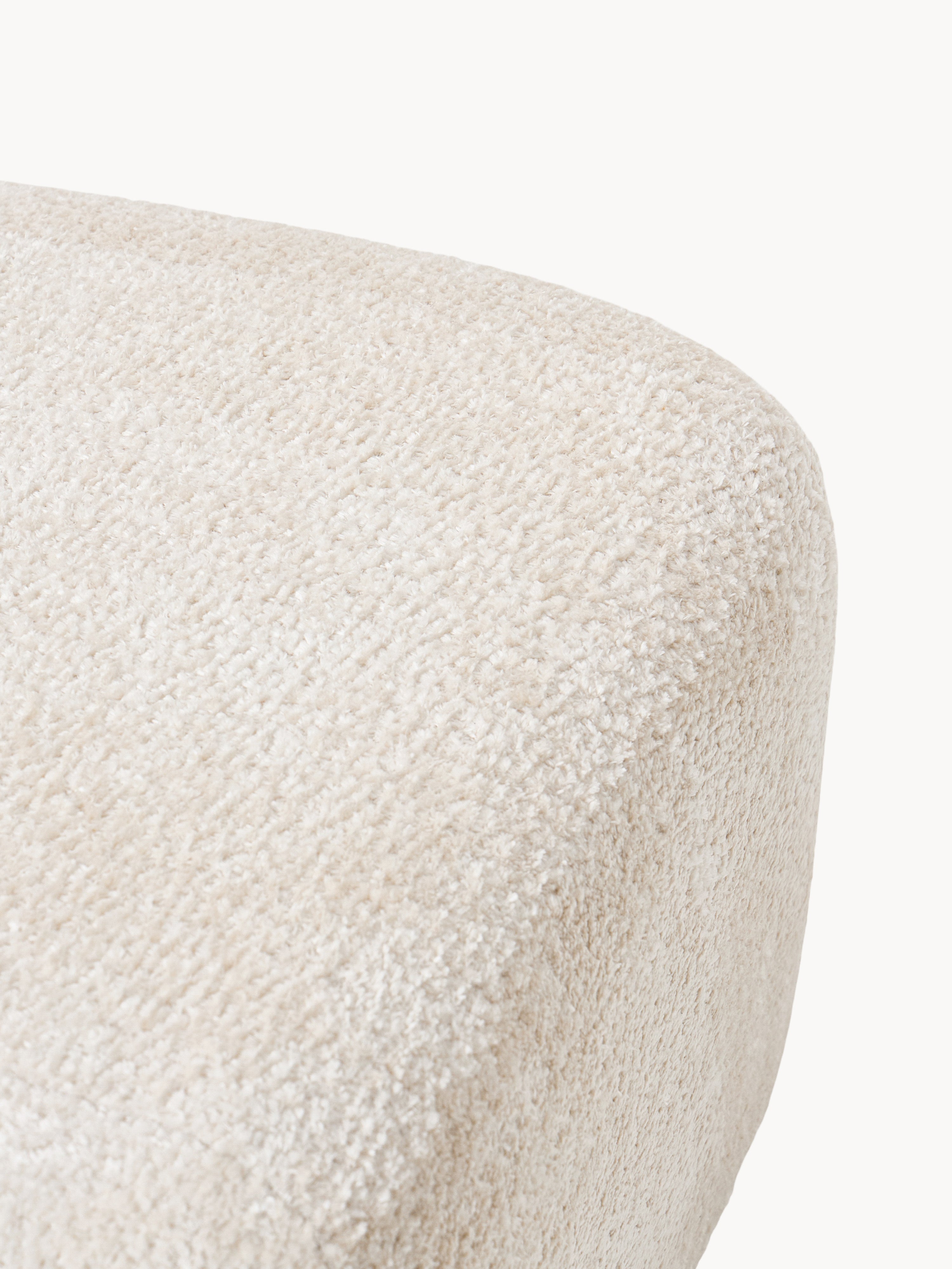 Ovale Ottomane Wolke aus Teddy-Bouclé