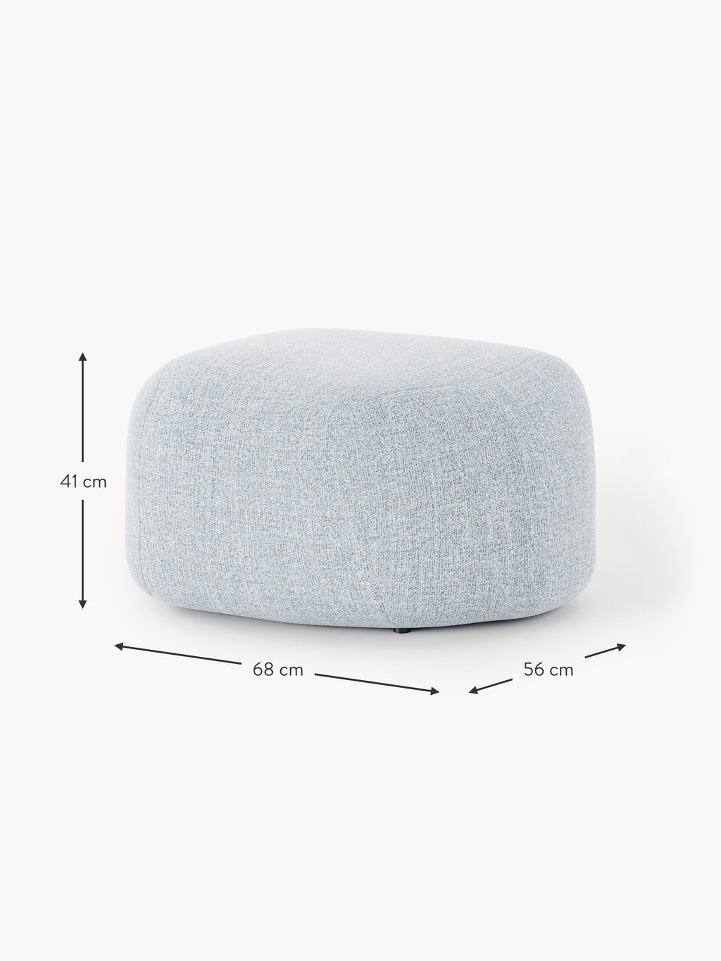 Ovaler Bouclé-Sofa-Hocker Wolke