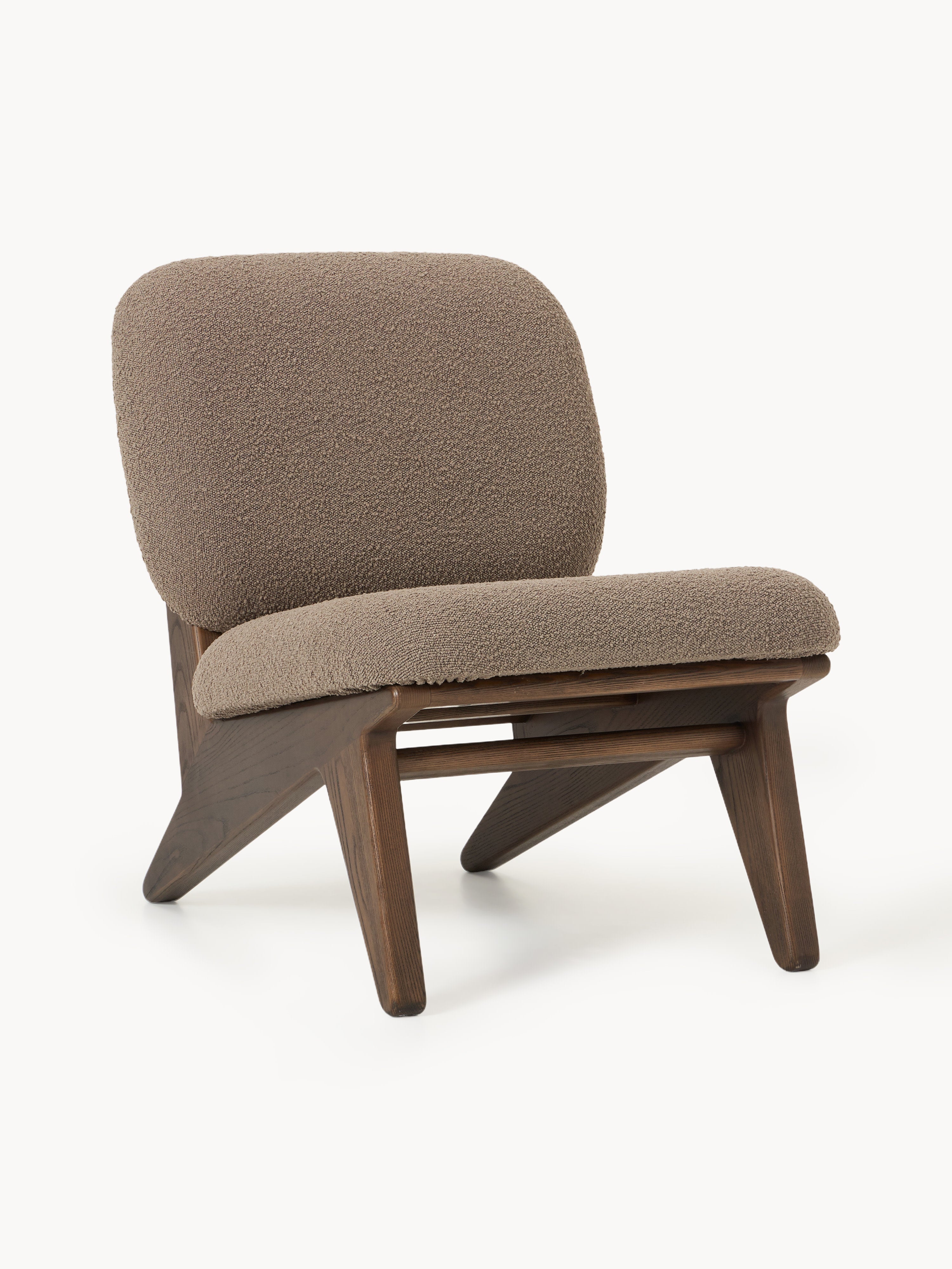 Galeriebild 1 - Bouclé-Loungesessel Shenay aus Eschenholz