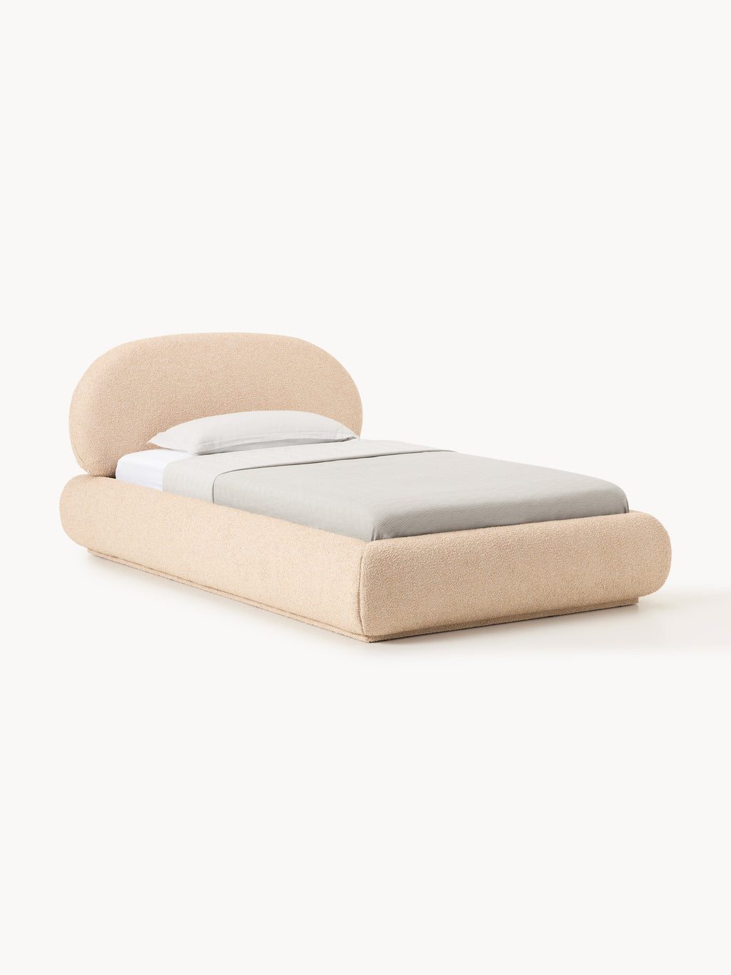 Galeriebild 1 - Bouclé-Polster-Einzelbett Alba mit Stauraum