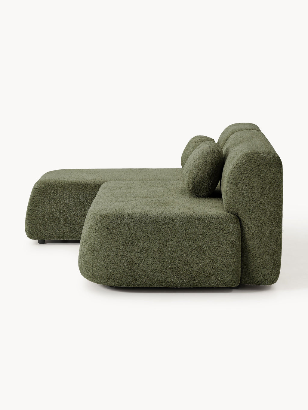 Schlafsofa Pao aus Teddy-Bouclé mit Stauraum