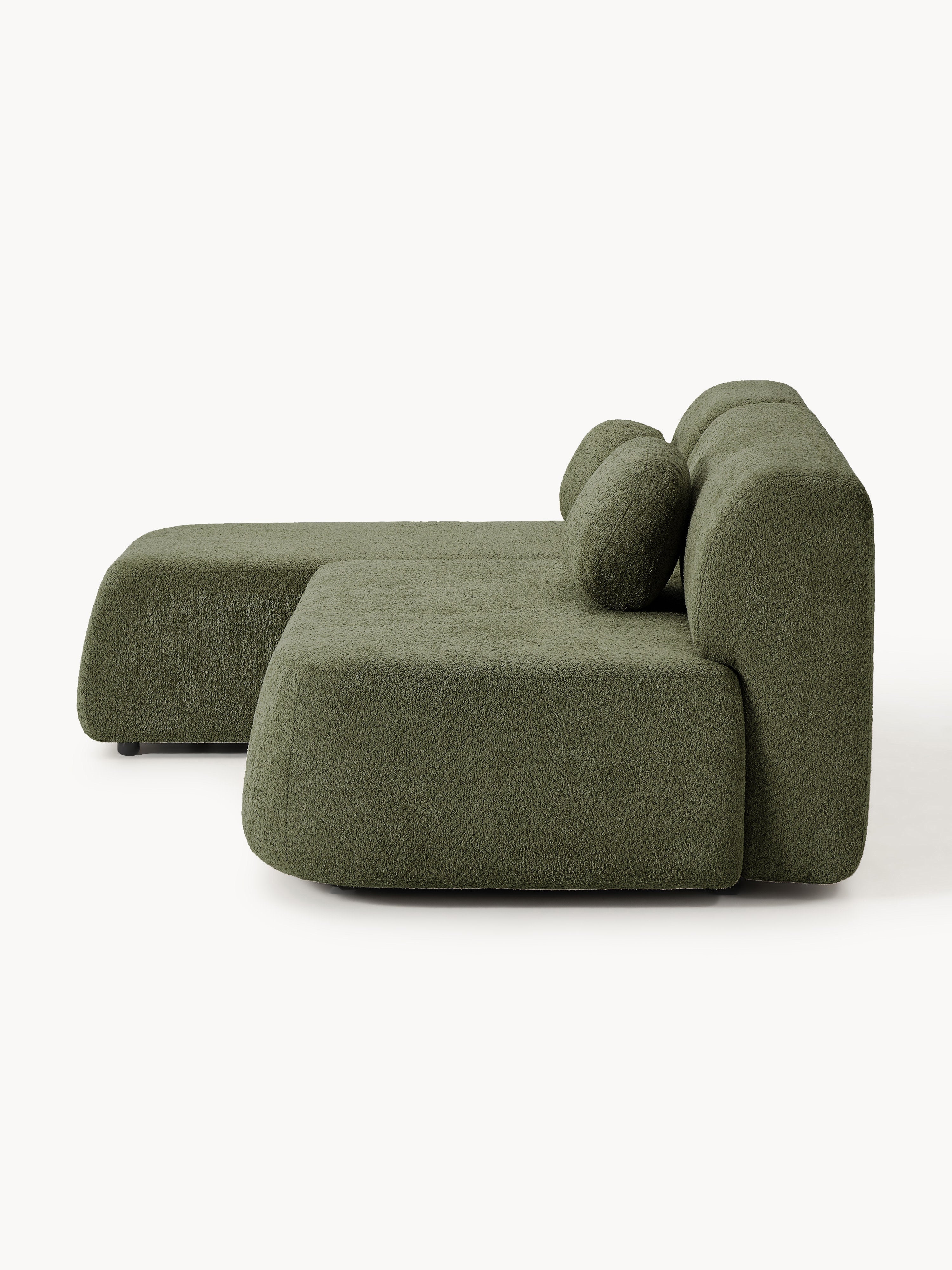 Schlafsofa Pao aus Teddy-Bouclé mit Stauraum