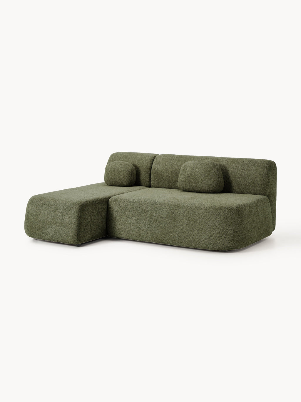 Schlafsofa Pao aus Teddy-Bouclé mit Stauraum