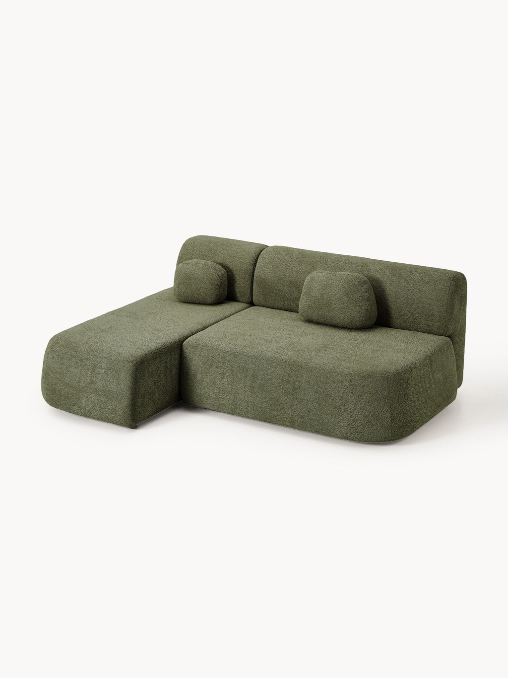 Schlafsofa Pao aus Teddy-Bouclé mit Stauraum