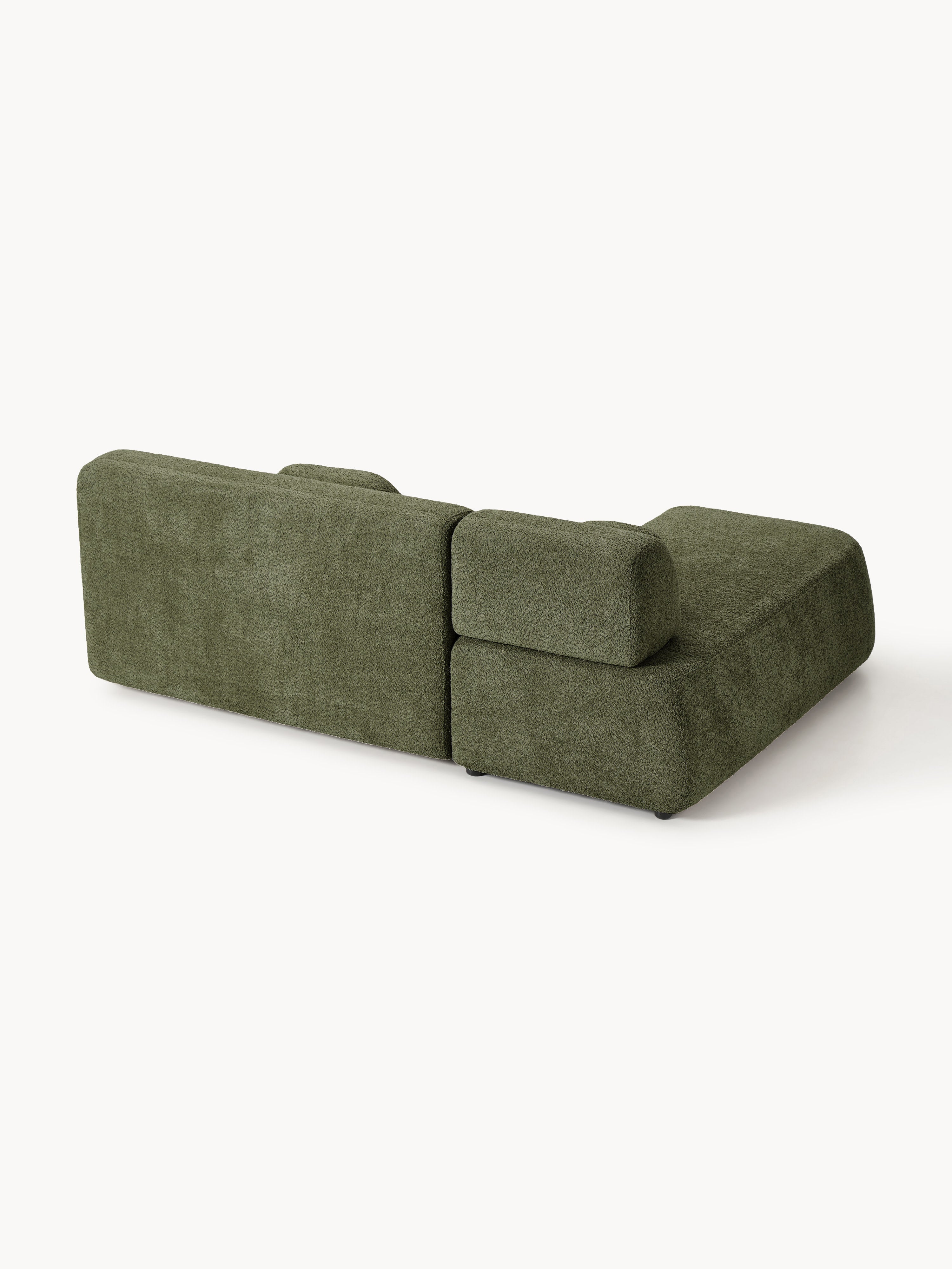 Schlafsofa Pao aus Teddy-Bouclé mit Stauraum