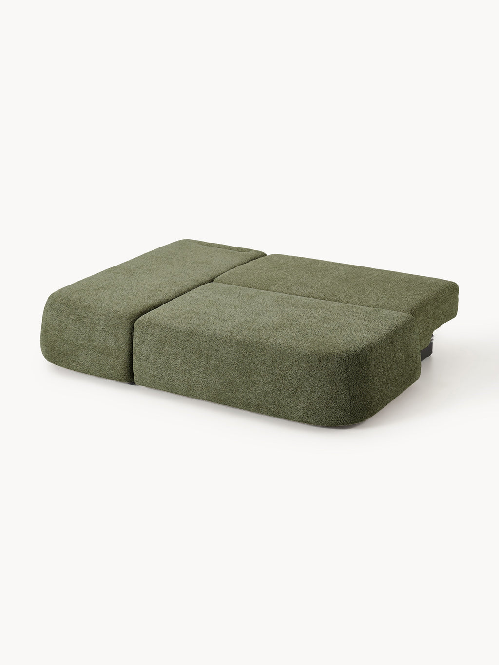 Schlafsofa Pao aus Teddy-Bouclé mit Stauraum