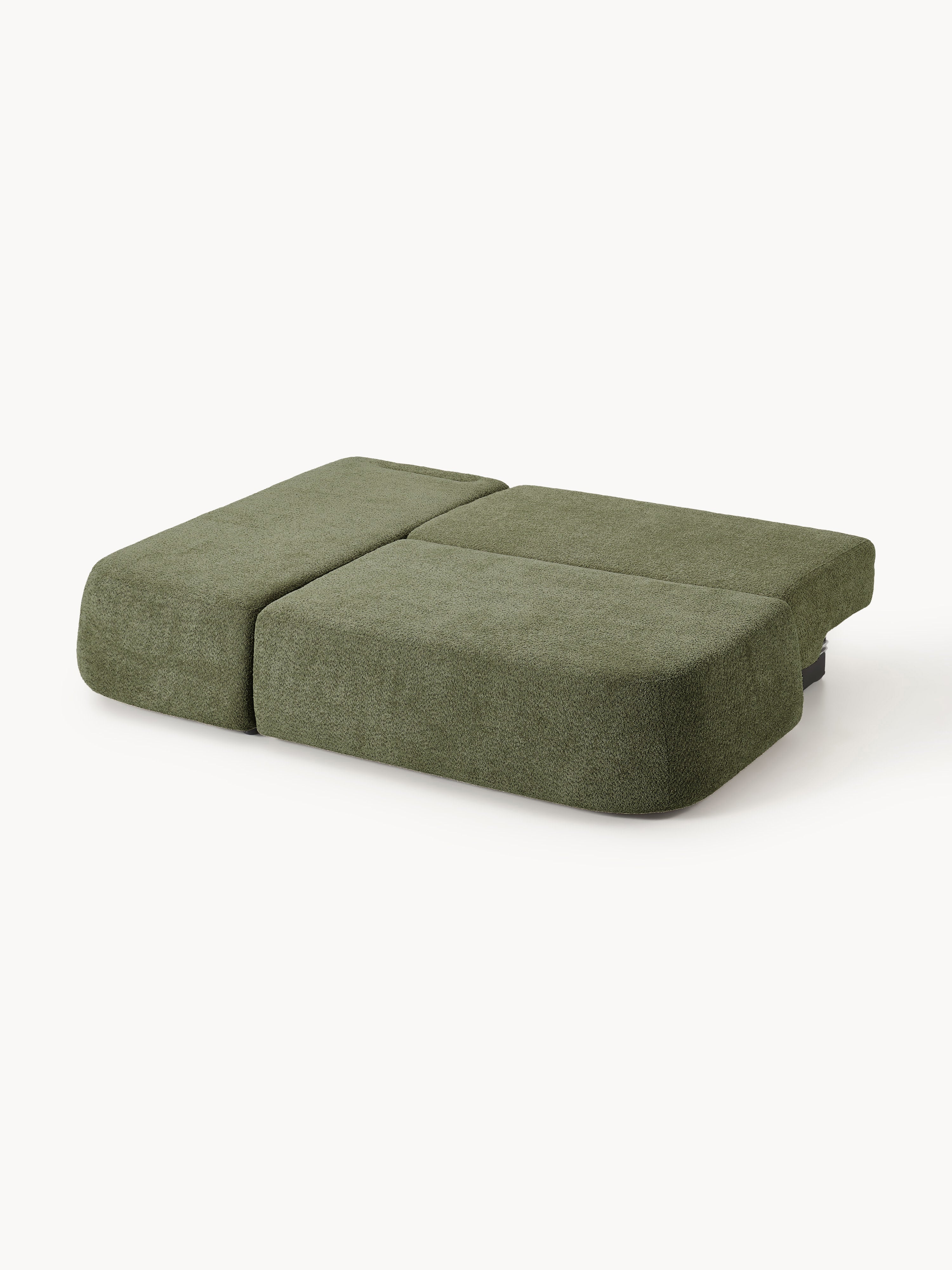 Schlafsofa Pao aus Teddy-Bouclé mit Stauraum