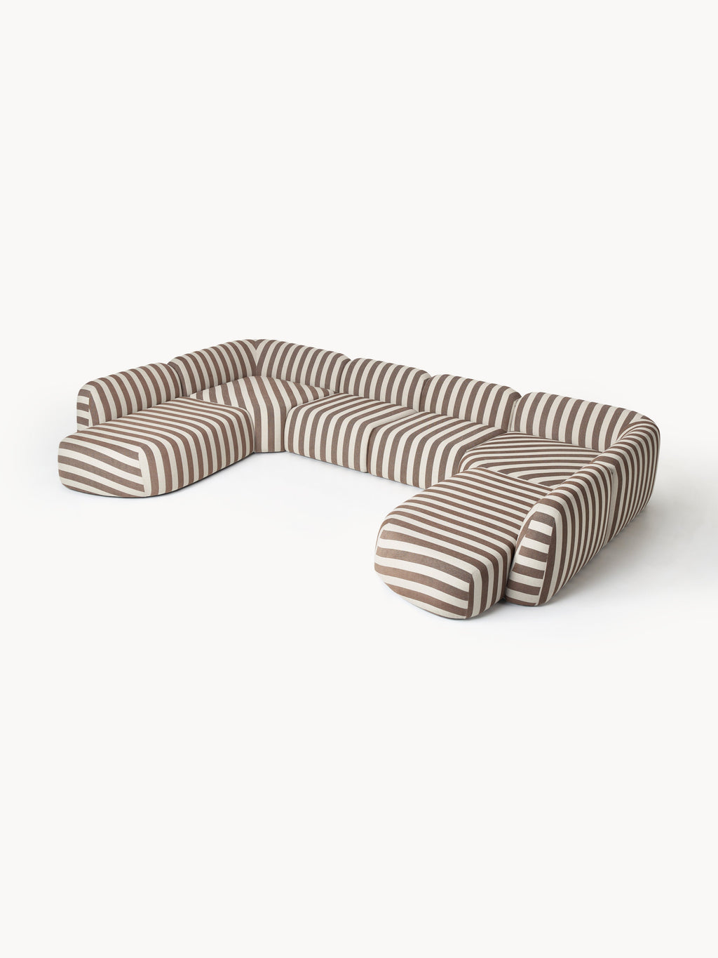 Galeriebild 1 - Modulares Gestreiftes XL-Sofa Wolke