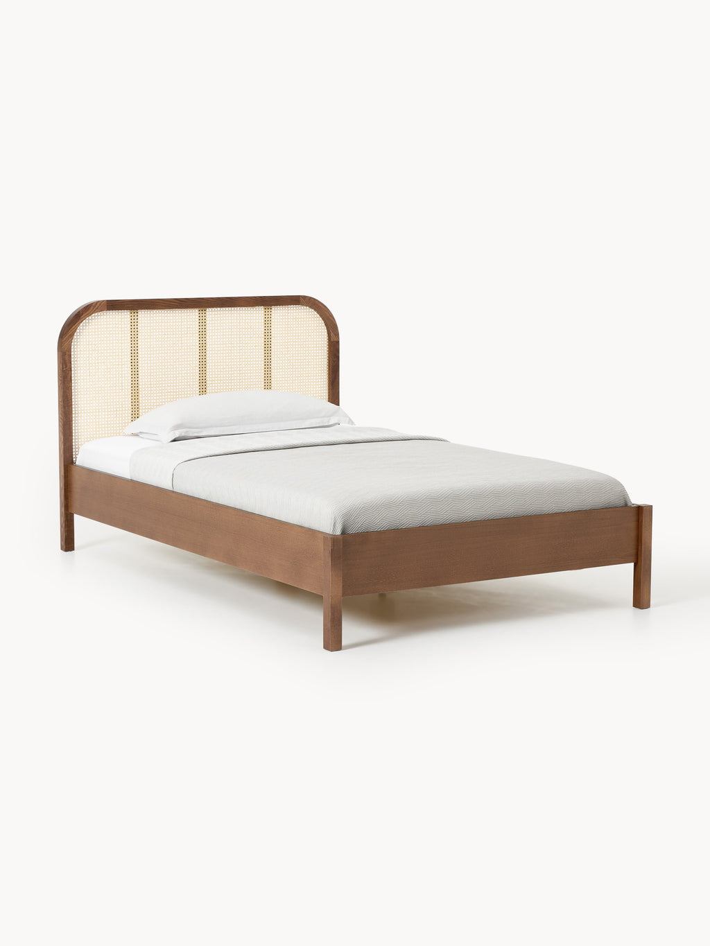 Galeriebild 1 - Holz-Einzelbett Jones mit Kopfteil aus Wiener Geflecht
