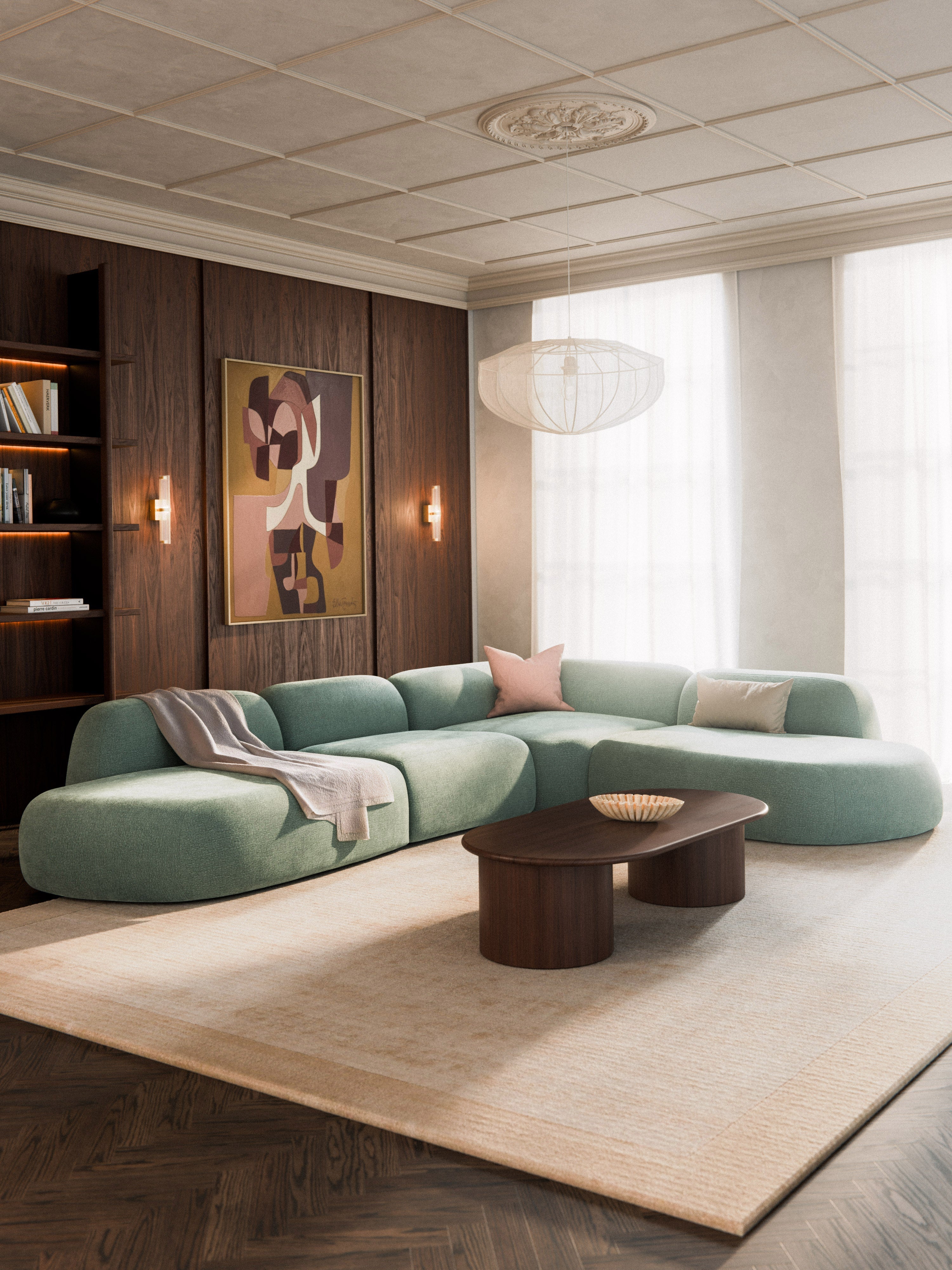 Modulares XL-Ecksofa Wolke mit Chaiselongue