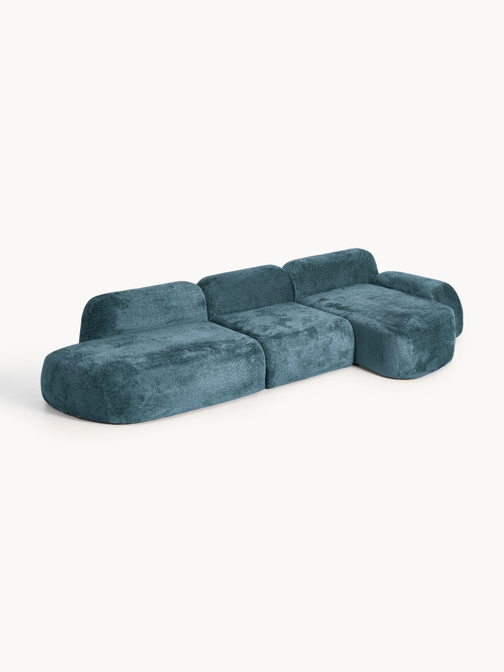 Modulares Teddy-Bouclé-Ecksofa Wolke (4-Sitzer) mit Chaiselongue