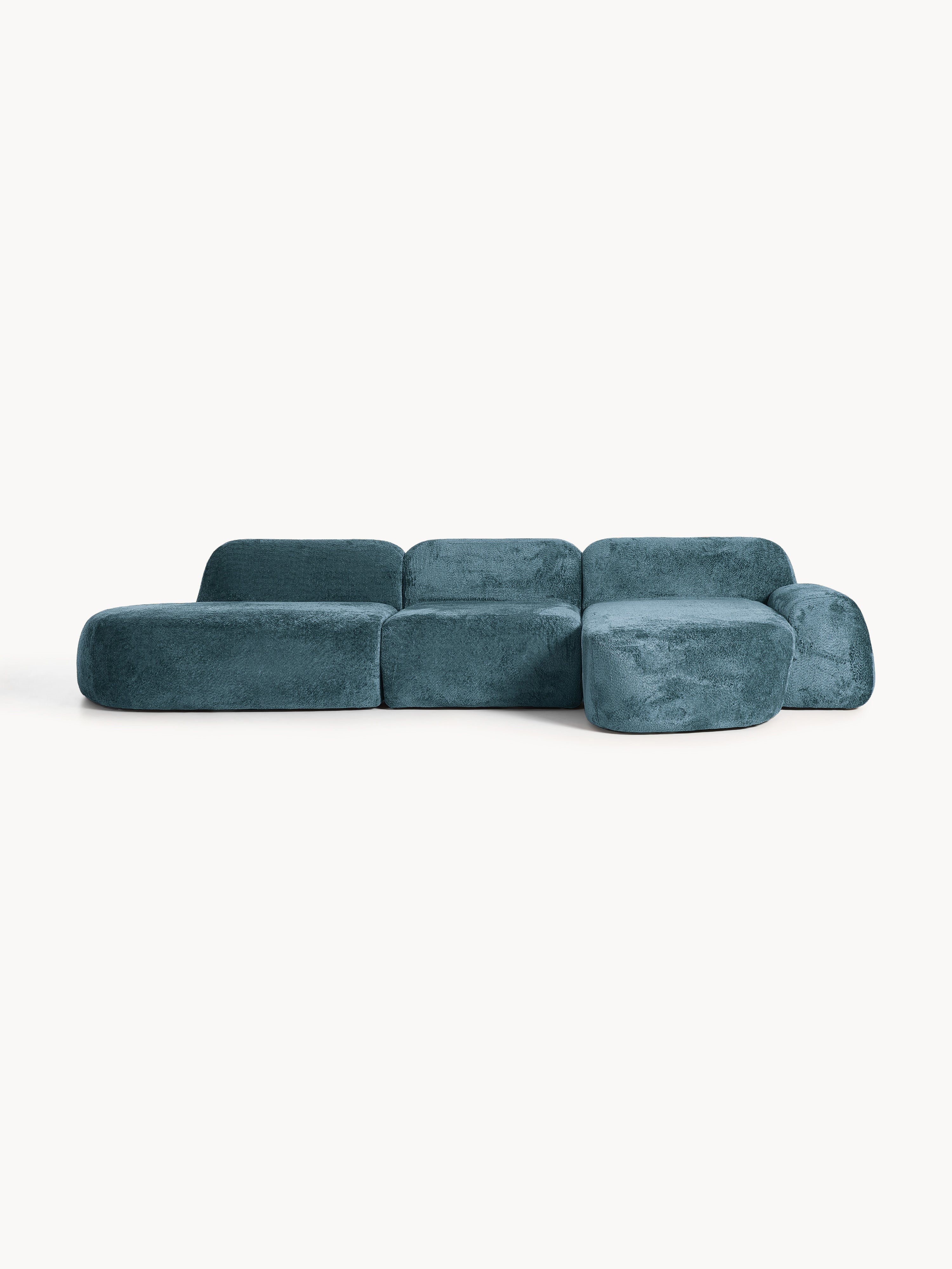 Galeriebild 1 - Modulares Teddy-Bouclé-Ecksofa Wolke (4-Sitzer) mit Chaiselongue