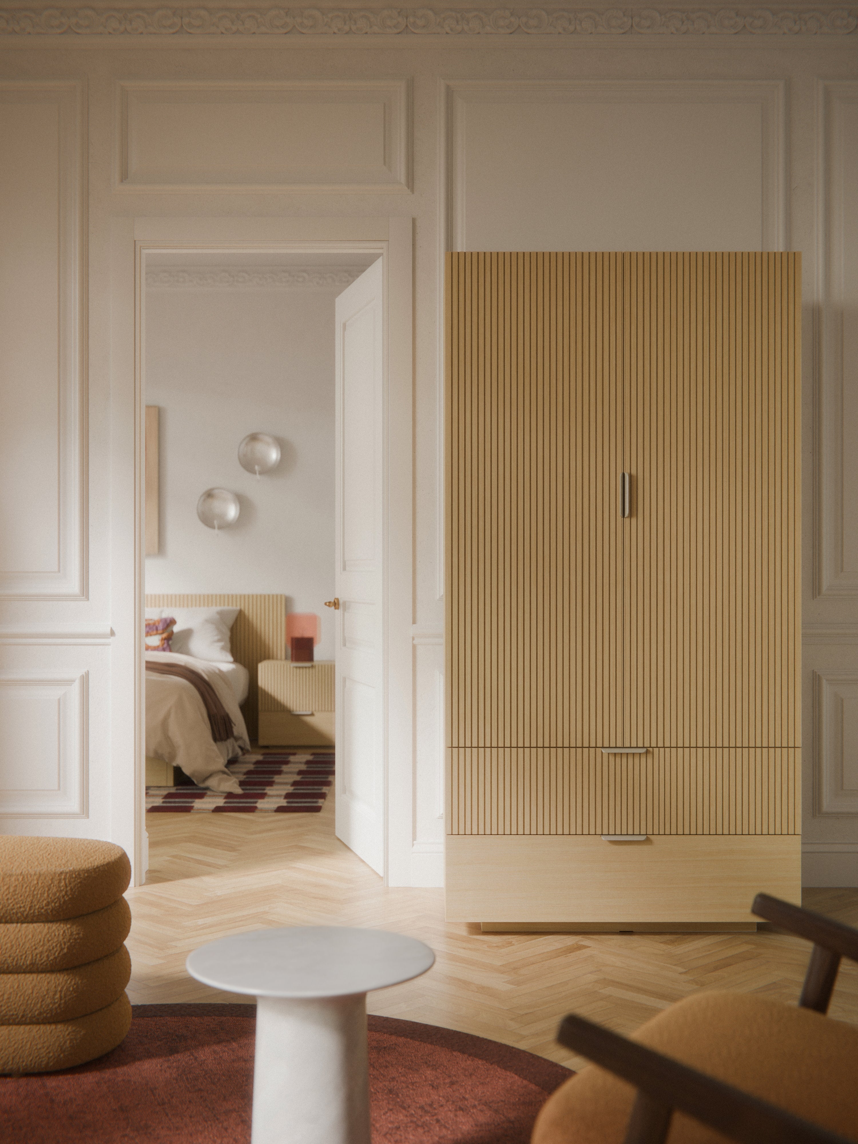 Kompakt-Kleiderschrank Sato aus Holz